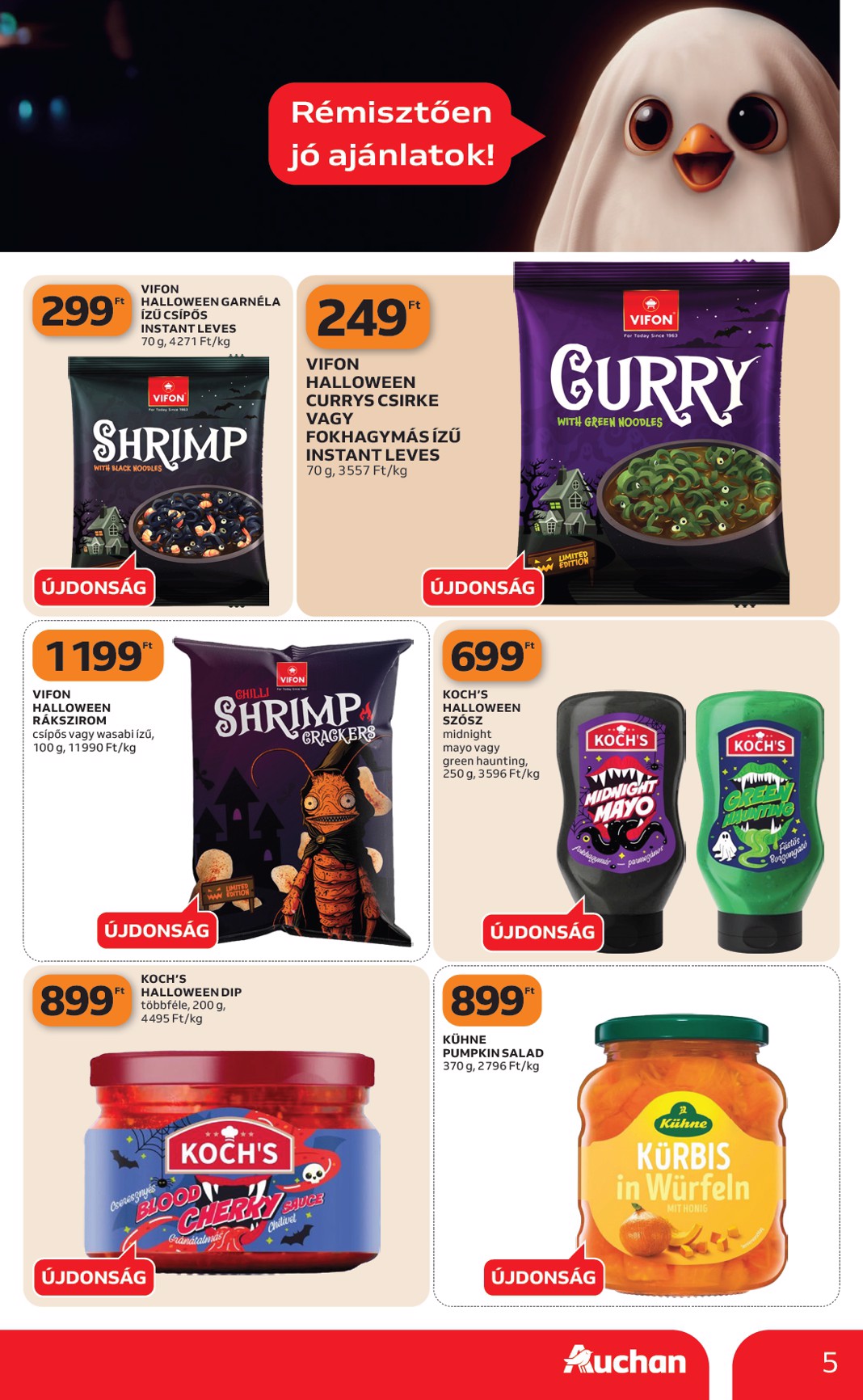 auchan - Aktuális Auchan - Halloweeni ajánlataink szórólap érvényes csütörtöktől 2026.10.01.-től szerdától 2026.10.07.-ig - page: 5