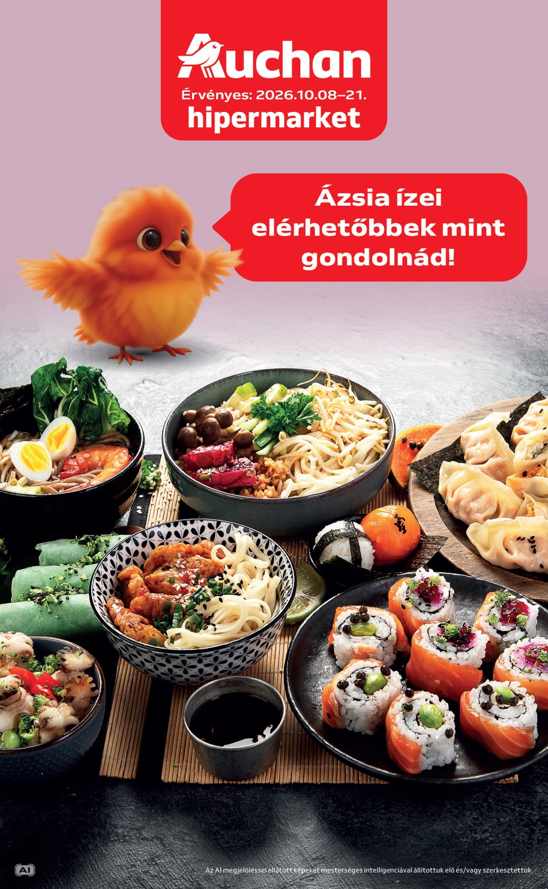 auchan - Aktuális Auchan - Ázsiai ajánlataink szórólap érvényes csütörtöktől 2026.10.08.-től szerdától 2026.10.21.-ig
