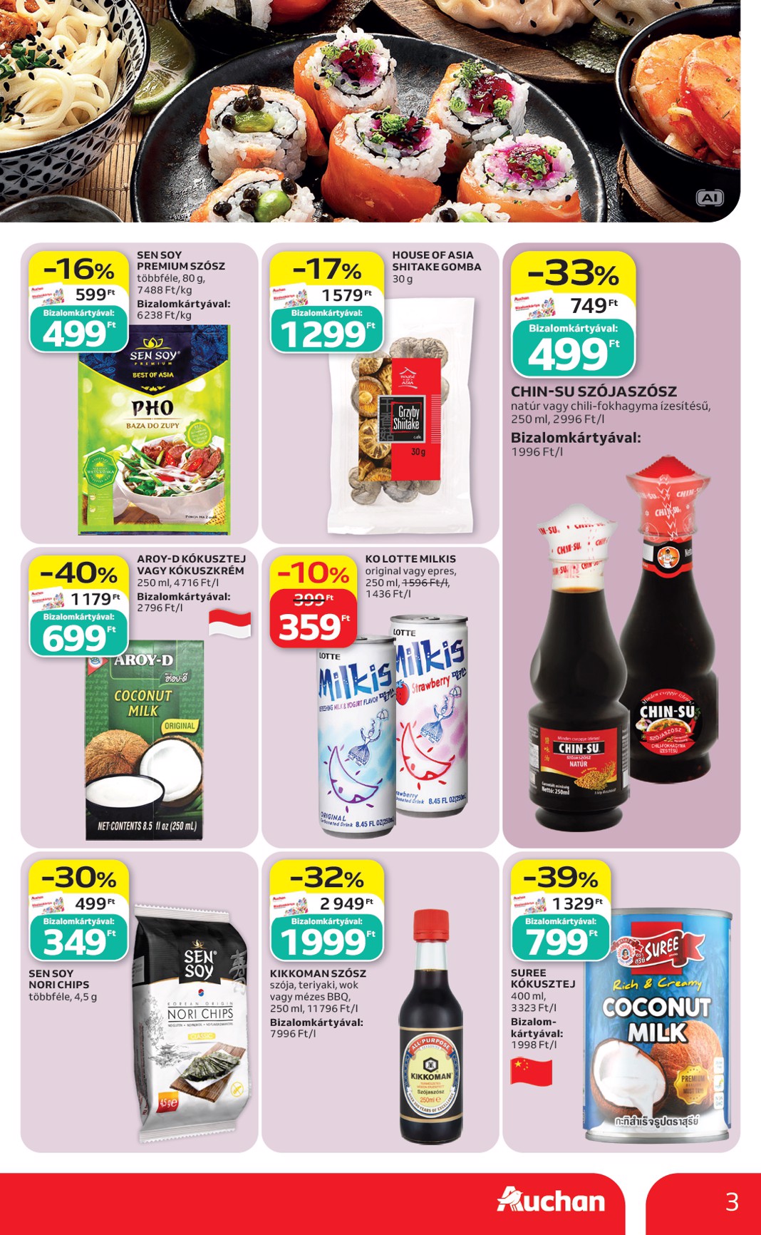 auchan - Aktuális Auchan - Ázsiai ajánlataink szórólap érvényes csütörtöktől 2026.10.08.-től szerdától 2026.10.21.-ig - page: 3