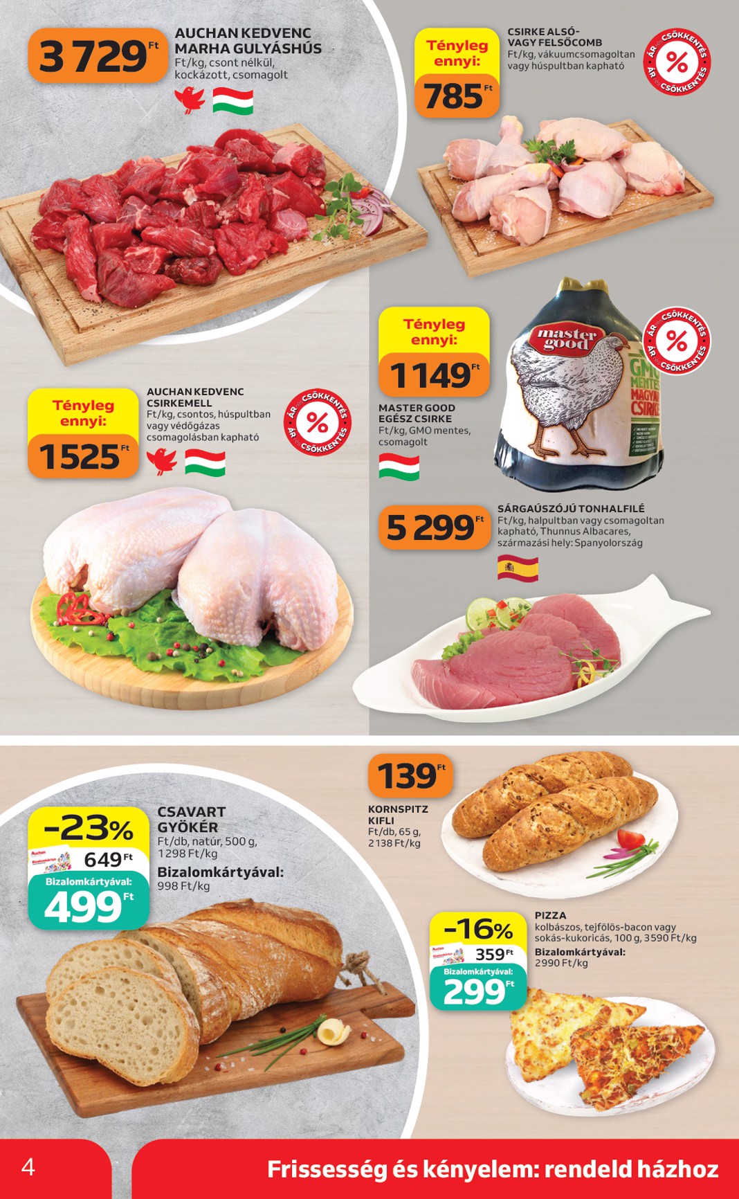 auchan - Aktuális Auchan szupermarket szórólap érvényes csütörtöktől 2026.10.08.-től szerdától 2026.10.14.-ig - page: 4