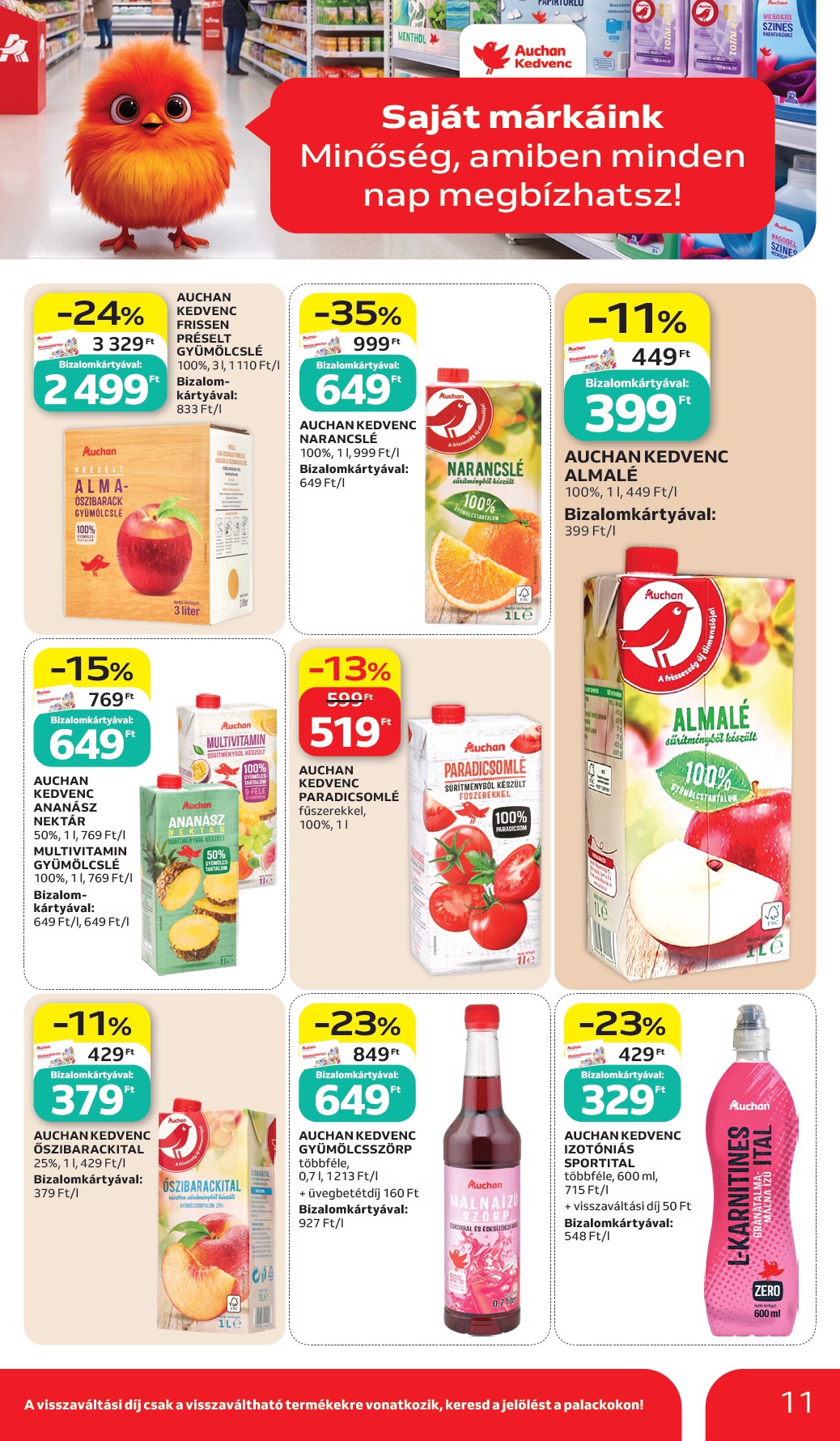 auchan - A jövőbeli Auchan Hipermarket - Sajátmárkás ajánlataink akciós újság csütörtöktől 2026.10.15.-tól szerdától 2026.10.28.-ig érvényes. - page: 11