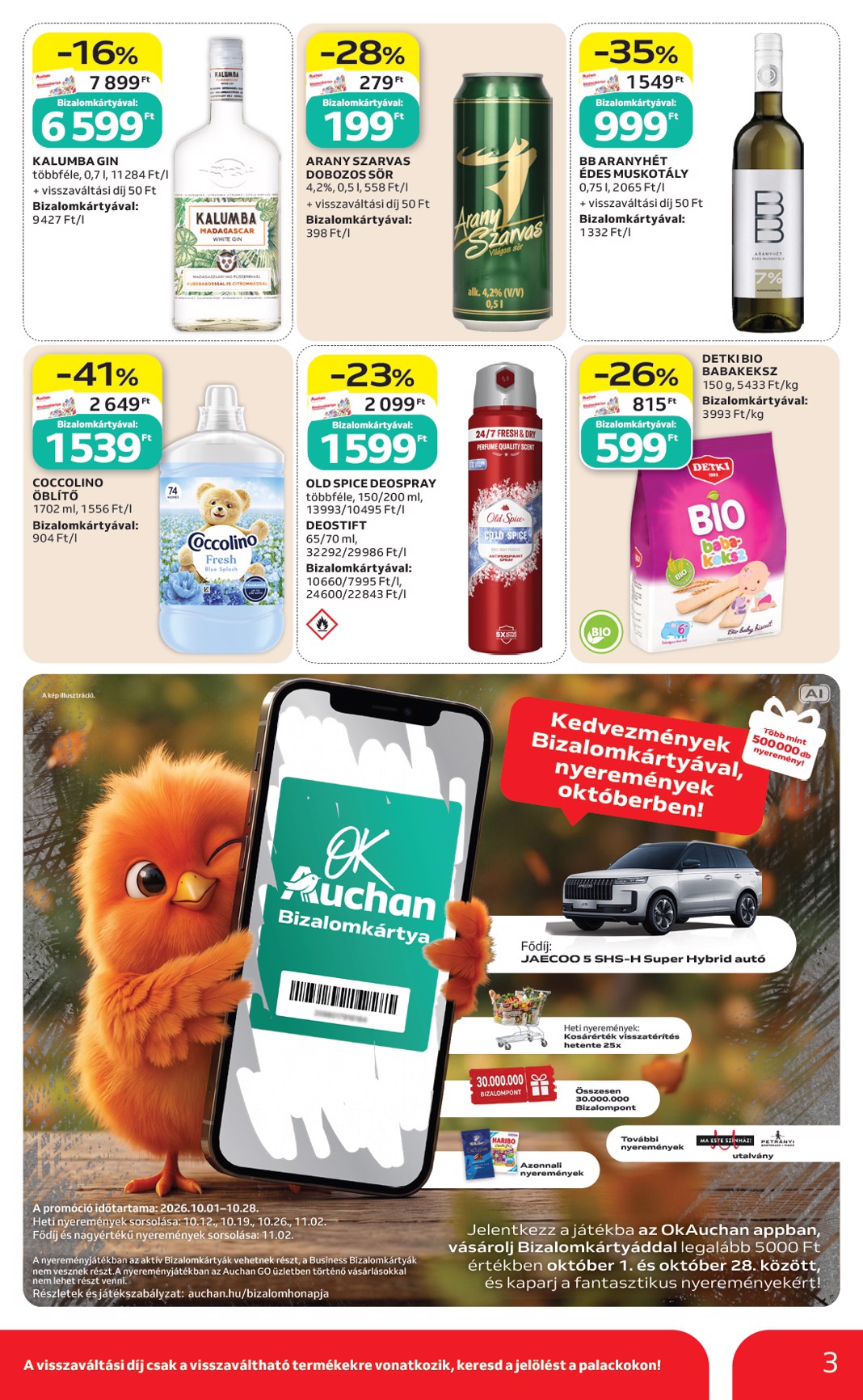 auchan - A jövőbeli Auchan szupermarket akciós újság csütörtöktől 2026.10.15.-tól szerdától 2026.10.21.-ig érvényes. - page: 3