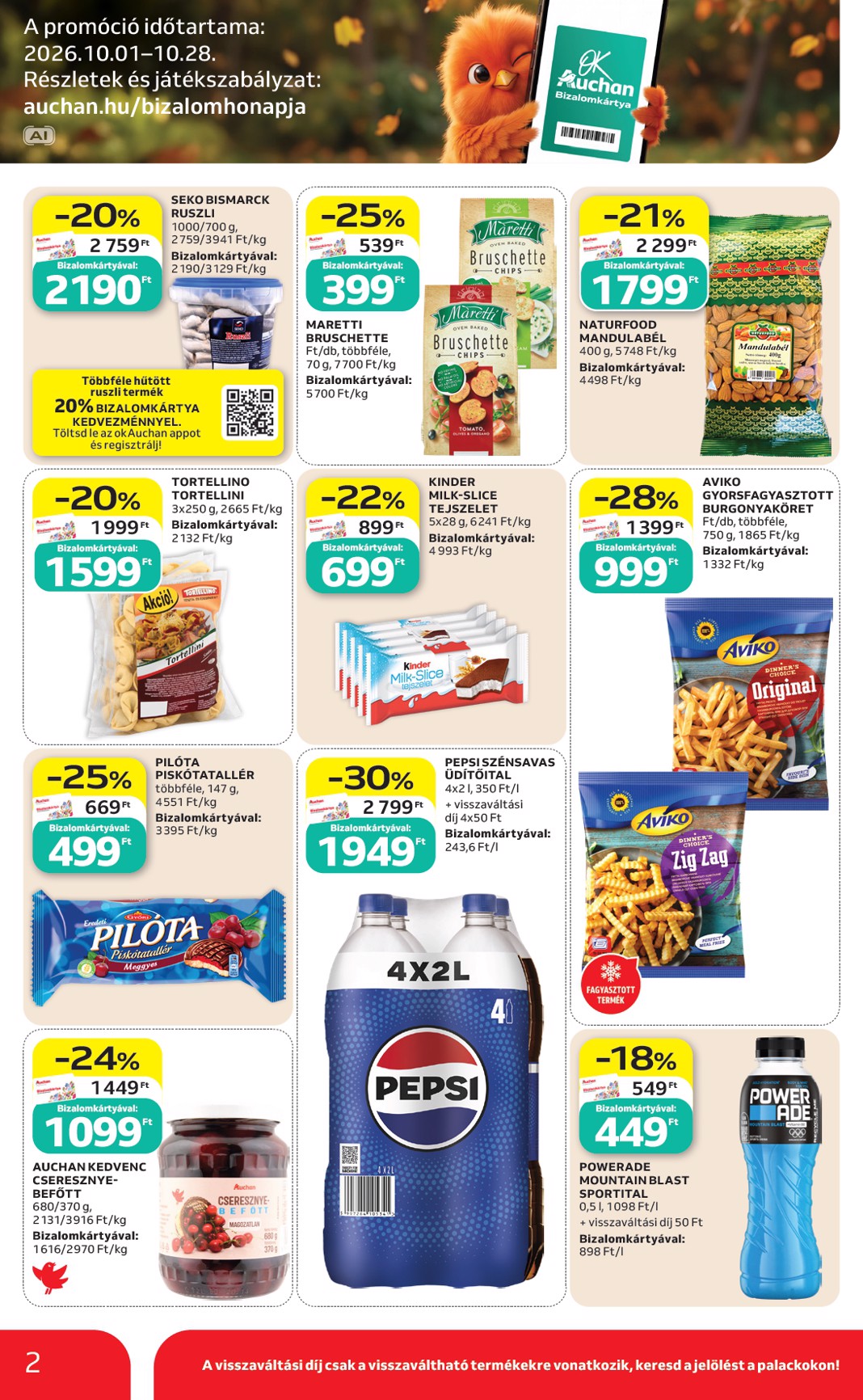 auchan - A jövőbeli Auchan szupermarket akciós újság csütörtöktől 2026.10.15.-tól szerdától 2026.10.21.-ig érvényes. - page: 2