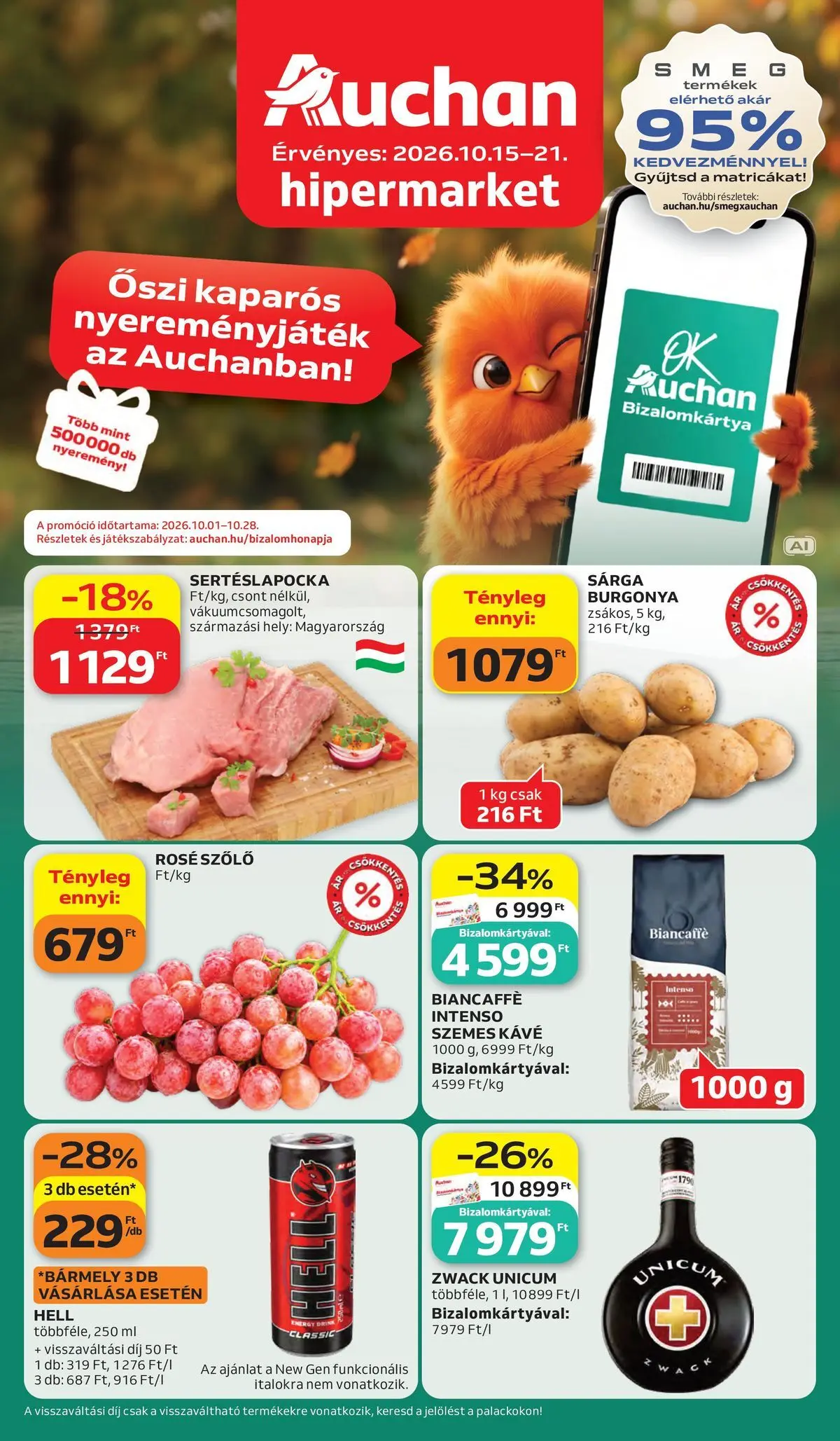 auchan - Aktuális Auchan Hipermarket szórólap érvényes csütörtöktől 2026.10.15.-től szerdától 2026.10.21.-ig - page: 1