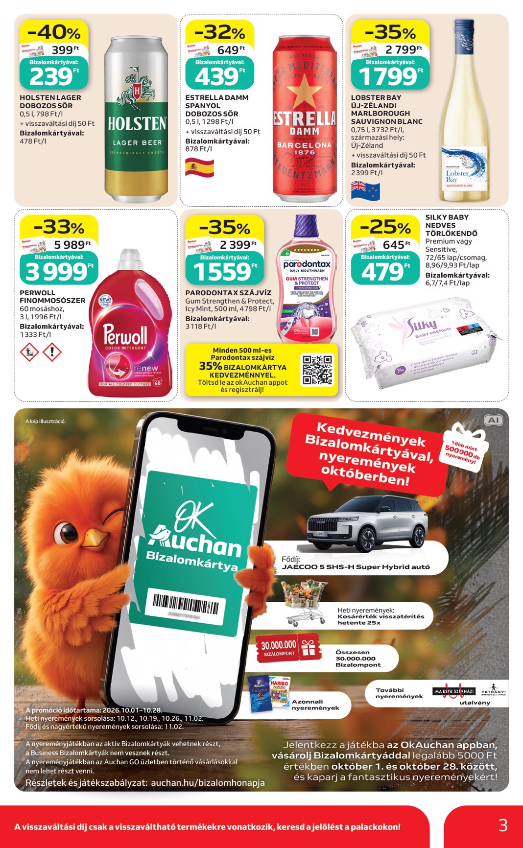 auchan - A jövőbeli Auchan szupermarket akciós újság csütörtöktől 2026.10.22.-tól szerdától 2026.10.28.-ig érvényes. - page: 3