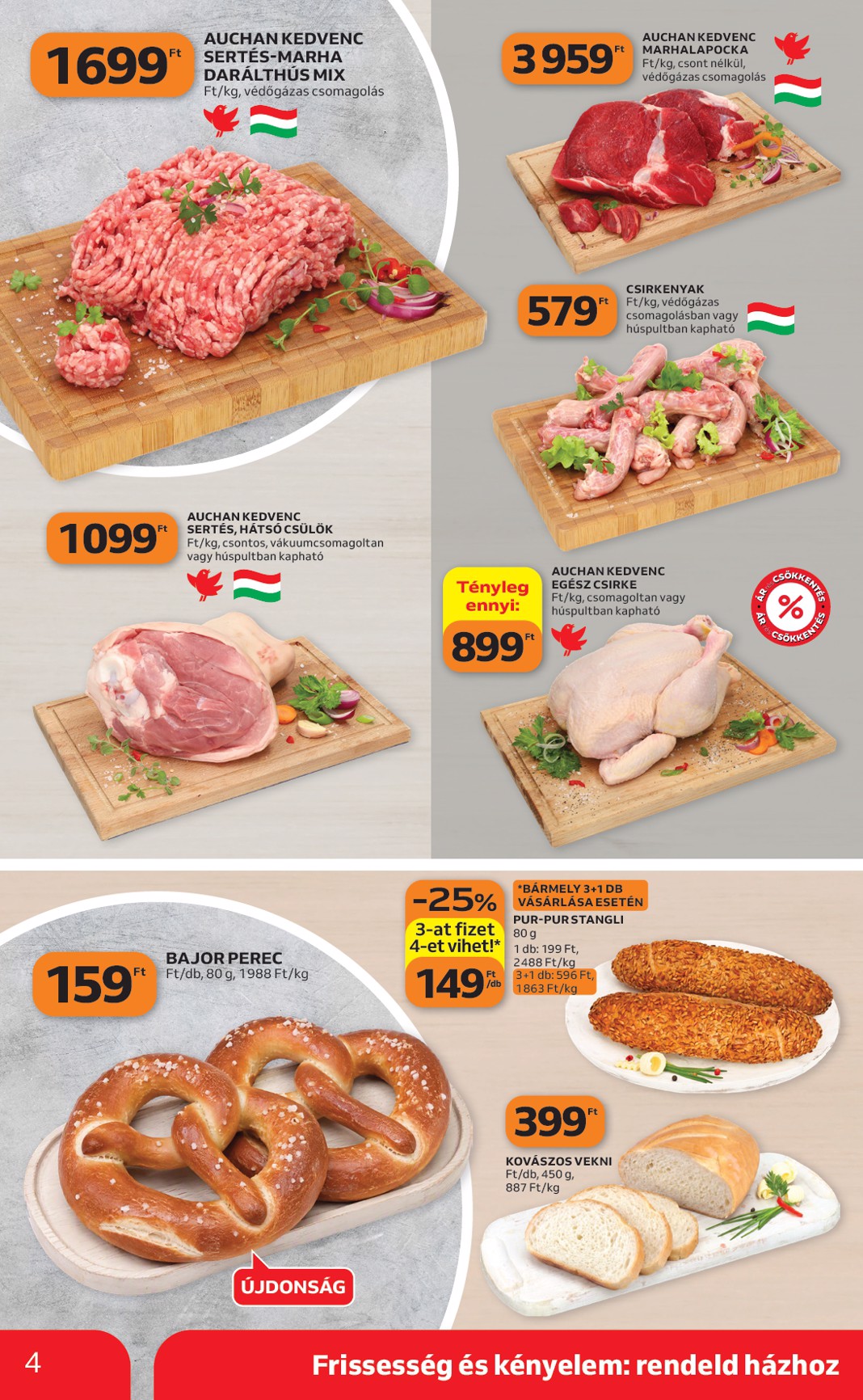 auchan - A jövőbeli Auchan szupermarket akciós újság csütörtöktől 2026.10.22.-tól szerdától 2026.10.28.-ig érvényes. - page: 4