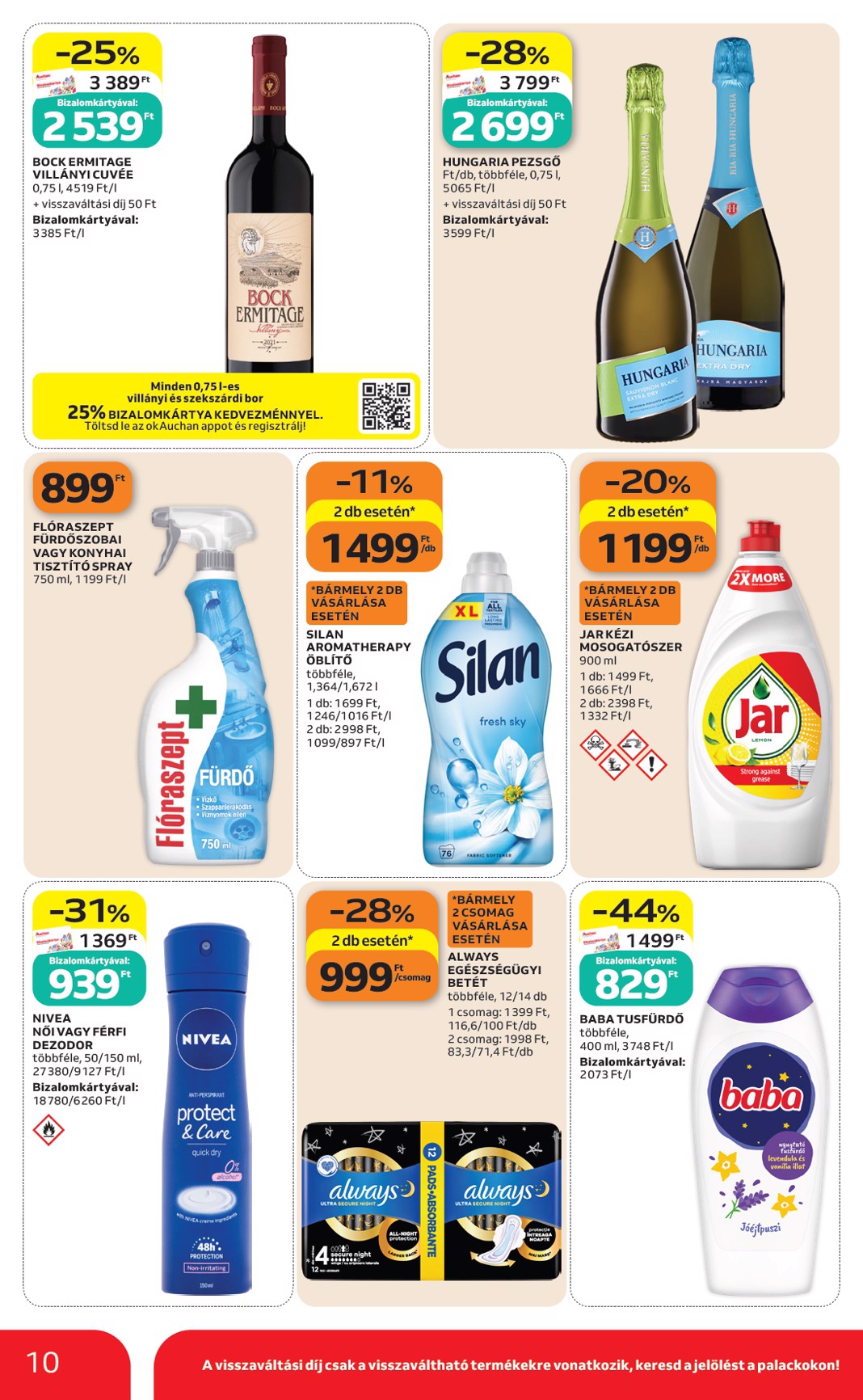 auchan - A jövőbeli Auchan szupermarket akciós újság csütörtöktől 2026.10.22.-tól szerdától 2026.10.28.-ig érvényes. - page: 10