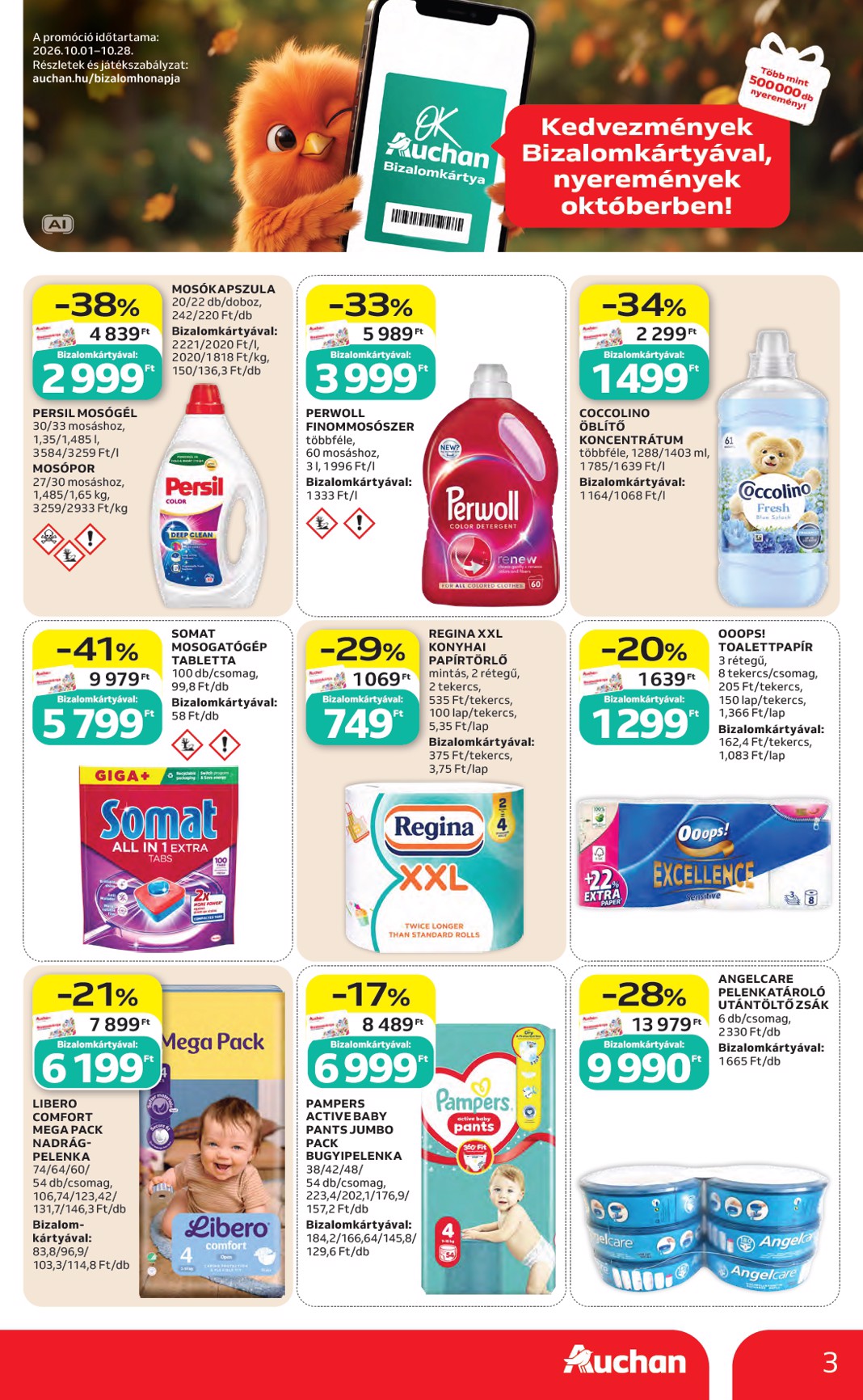 auchan - A jövőbeli Auchan Hipermarket akciós újság csütörtöktől 2026.10.22.-tól szerdától 2026.10.28.-ig érvényes. - page: 3