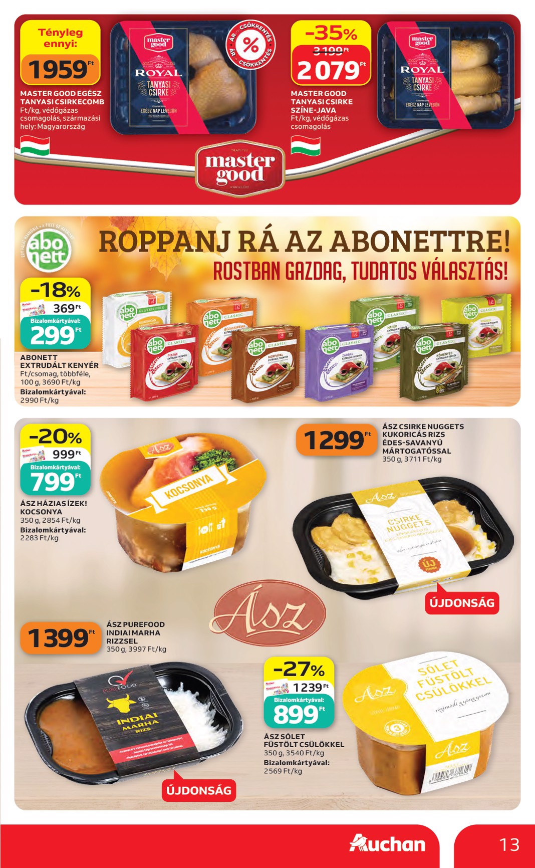 auchan - A jövőbeli Auchan Hipermarket akciós újság csütörtöktől 2026.10.22.-tól szerdától 2026.10.28.-ig érvényes. - page: 13