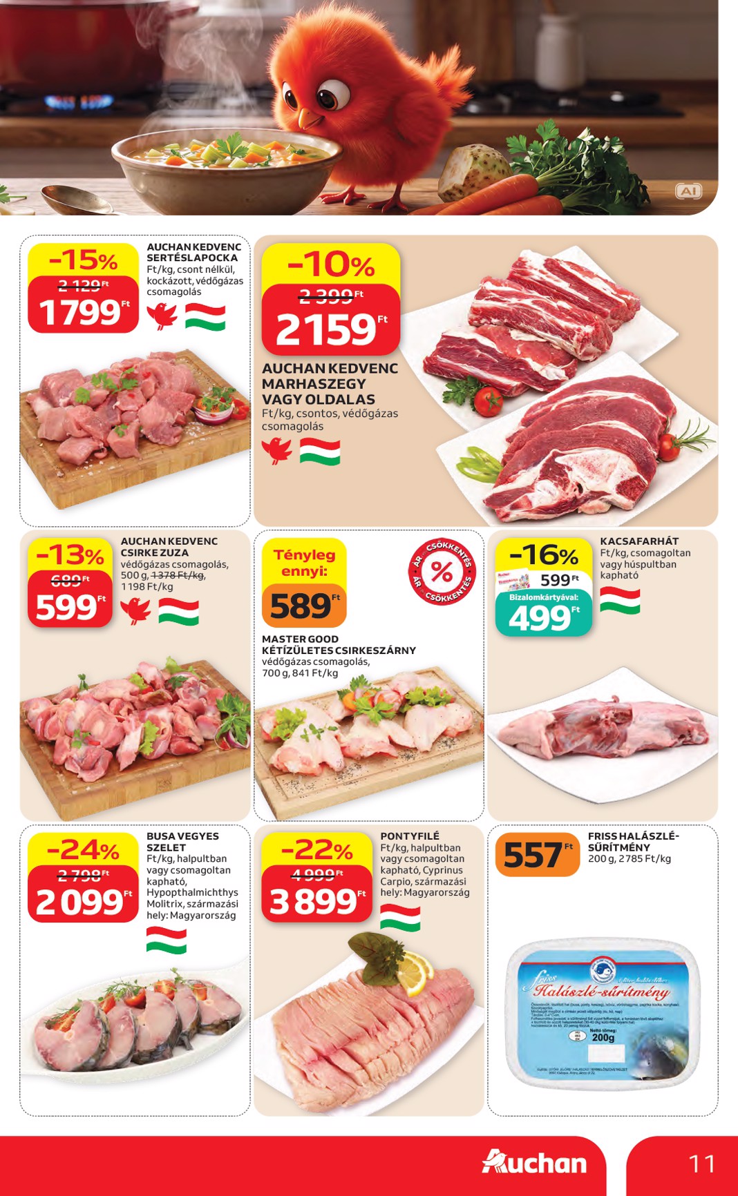 auchan - A jövőbeli Auchan Hipermarket akciós újság csütörtöktől 2026.10.22.-tól szerdától 2026.10.28.-ig érvényes. - page: 11