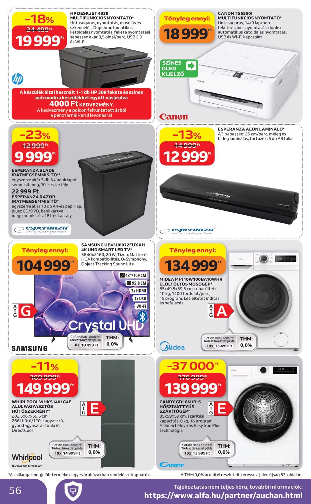 auchan - A jövőbeli Auchan Hipermarket akciós újság csütörtöktől 2026.10.22.-tól szerdától 2026.10.28.-ig érvényes. - page: 56