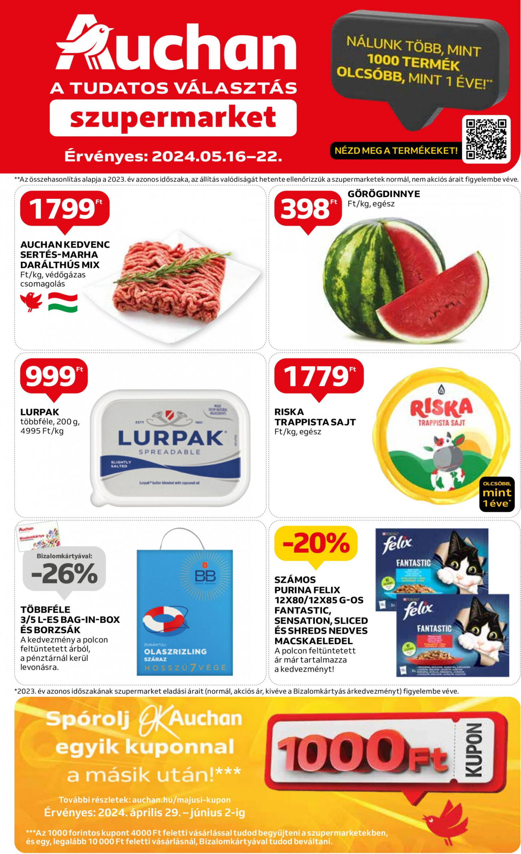 auchan - Aktuális újság Auchan szupermarket 05.16. - 05.22. - page: 1