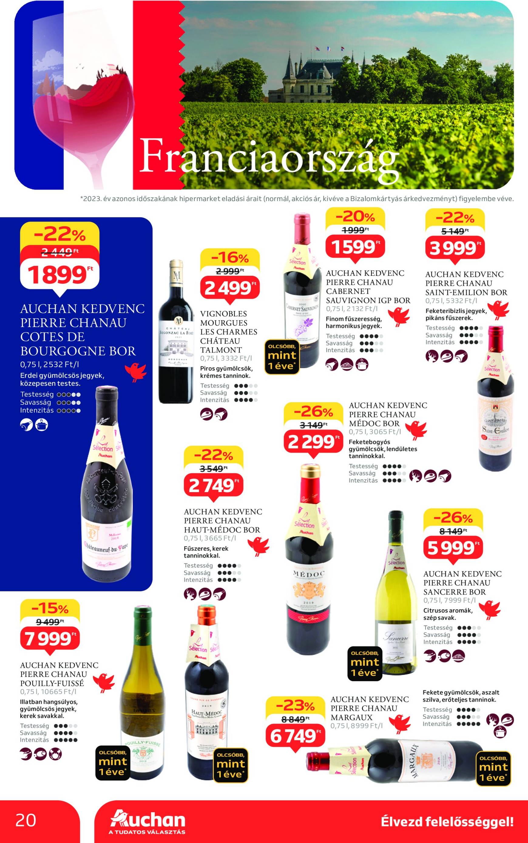 auchan - Aktuális újság Auchan - Bor ajánlataink 10.03. - 10.22. - page: 20