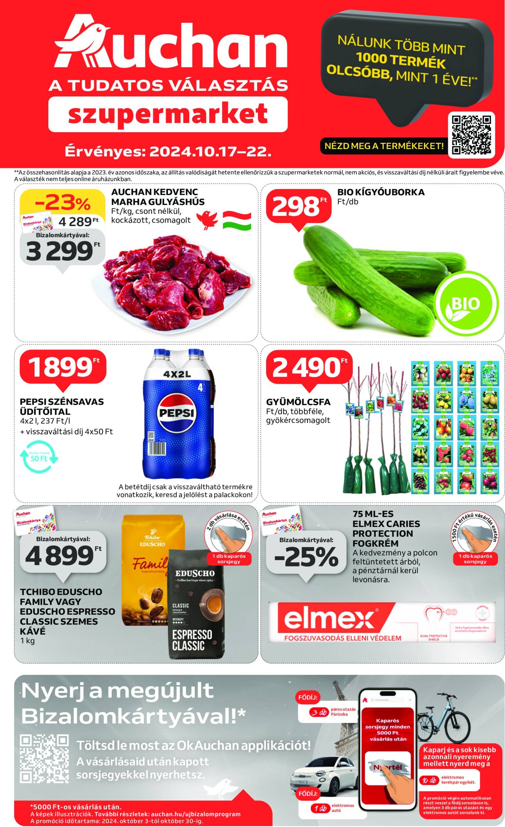 auchan - Auchan szupermarket akciós újság, érvényes 10.17. - 10.22.