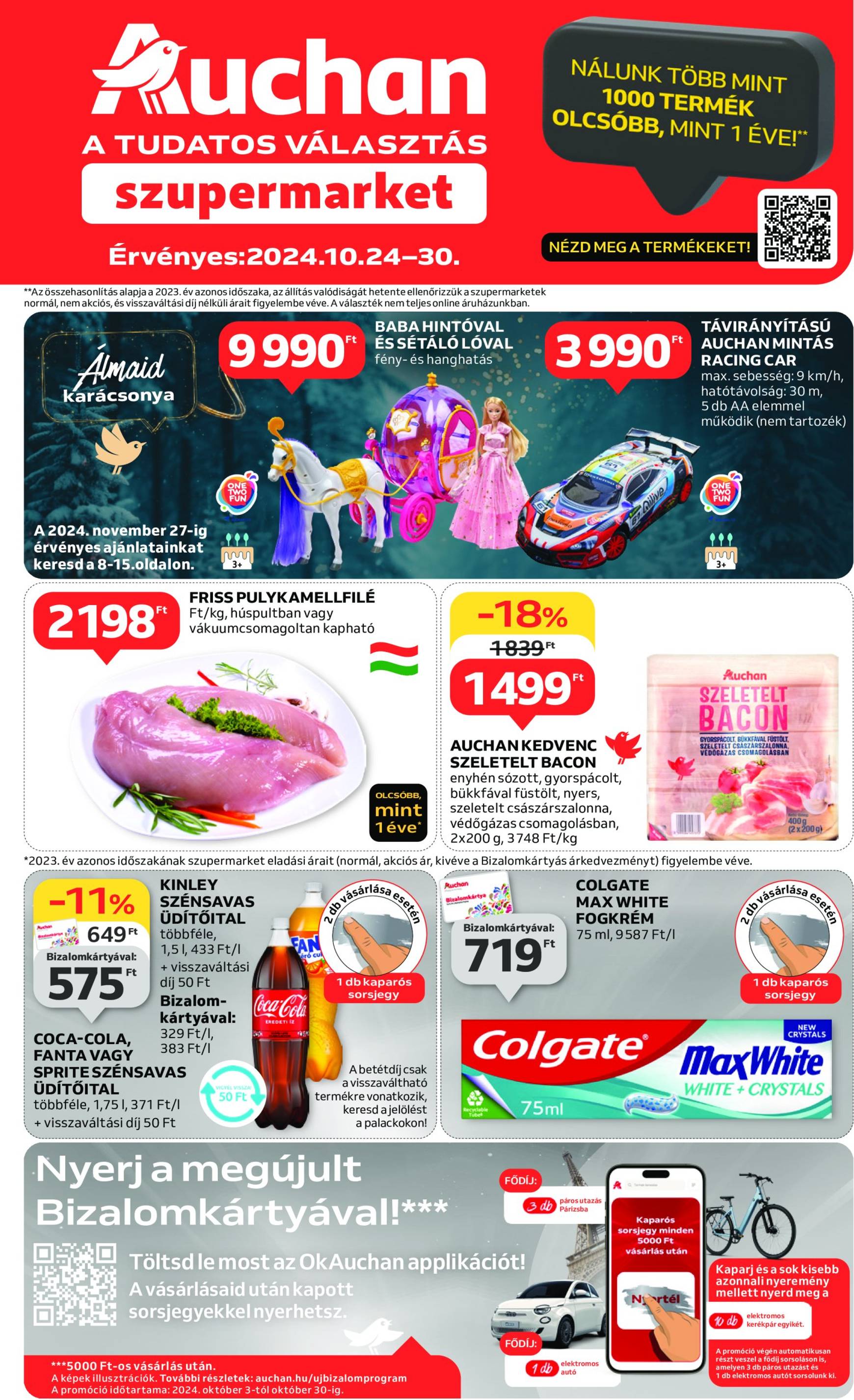 auchan - Auchan szupermarket akciós újság, érvényes 10.24. - 10.30. - page: 1