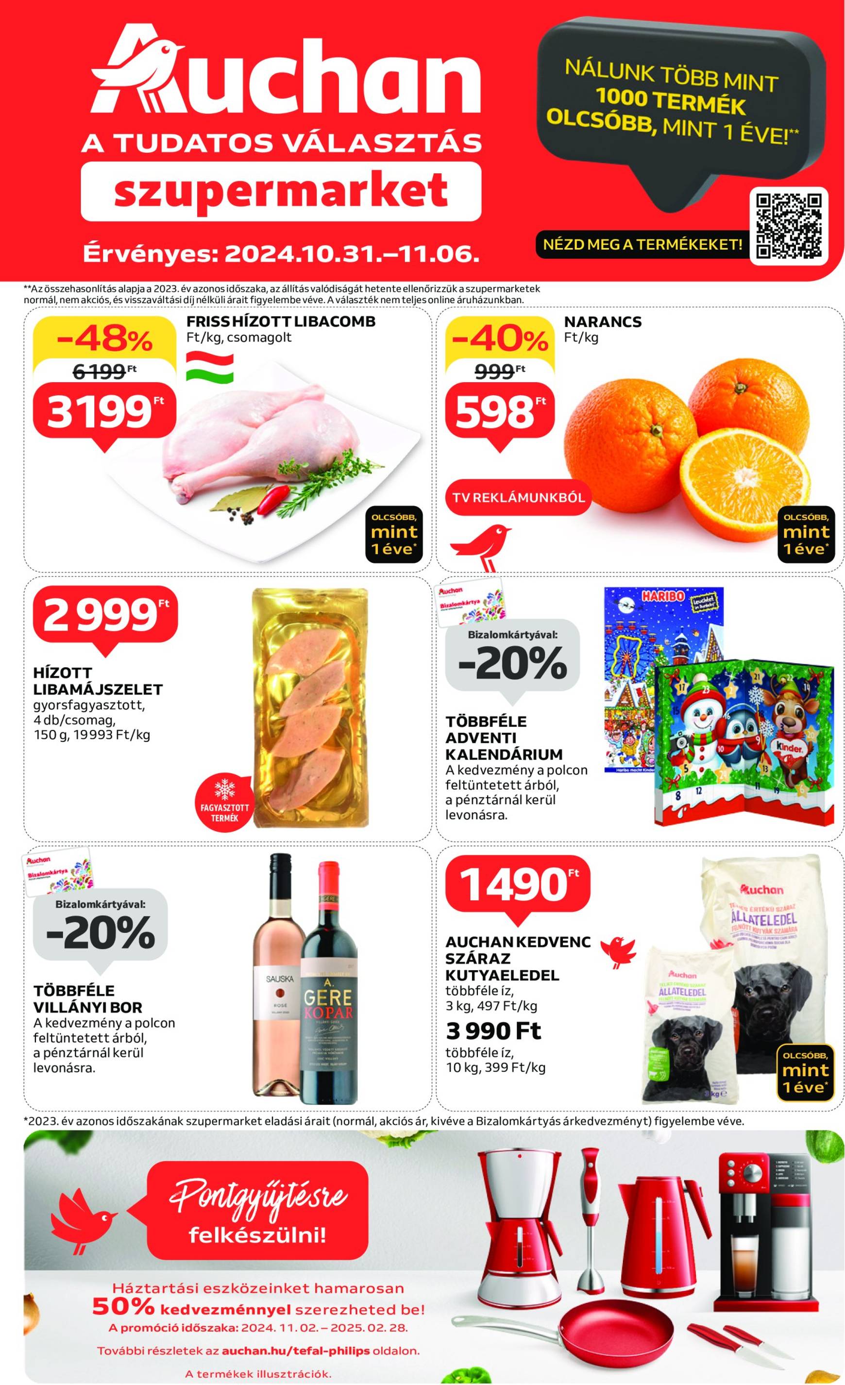 auchan - Auchan szupermarket akciós újság, érvényes 10.31. - 11.06. - page: 1