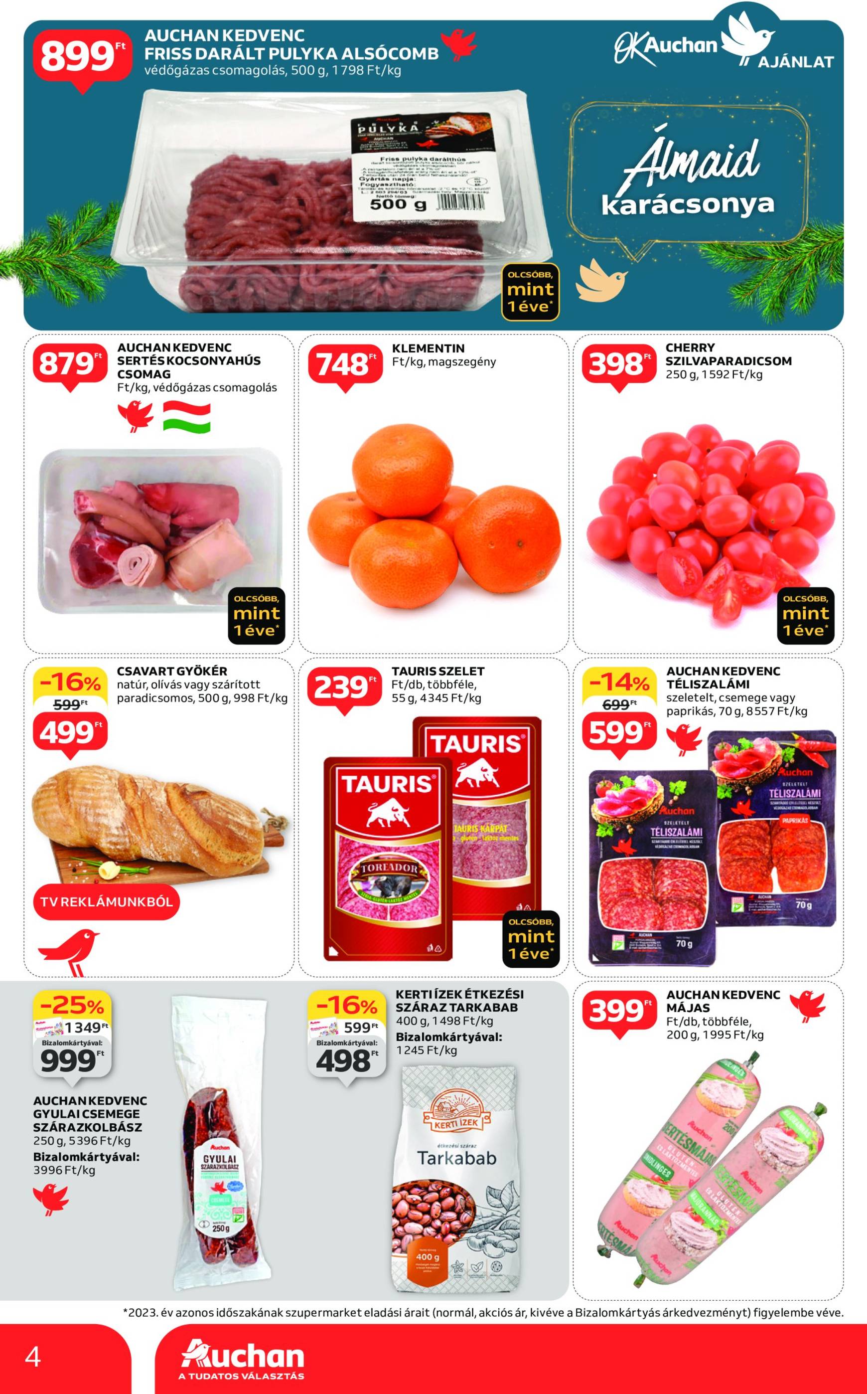 auchan - Auchan szupermarket akciós újság, érvényes 11.28. - 12.04. - page: 4