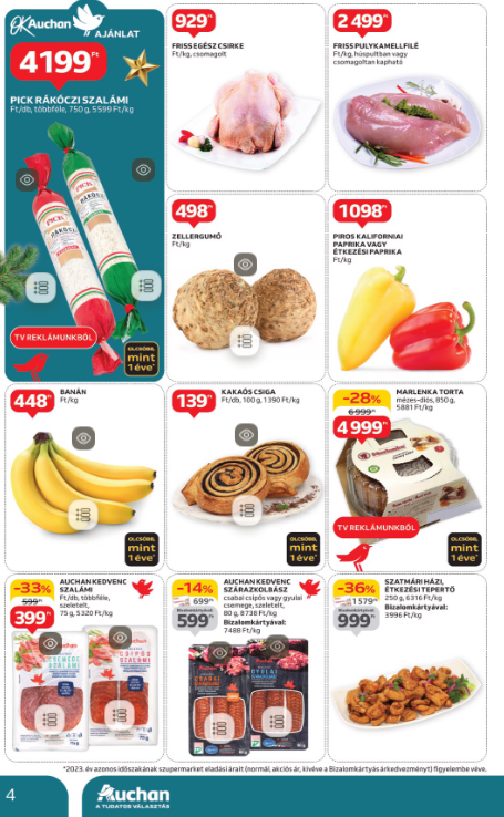 auchan - Auchan szupermarket akciós újság, érvényes 12.12. - 12.18. - page: 4