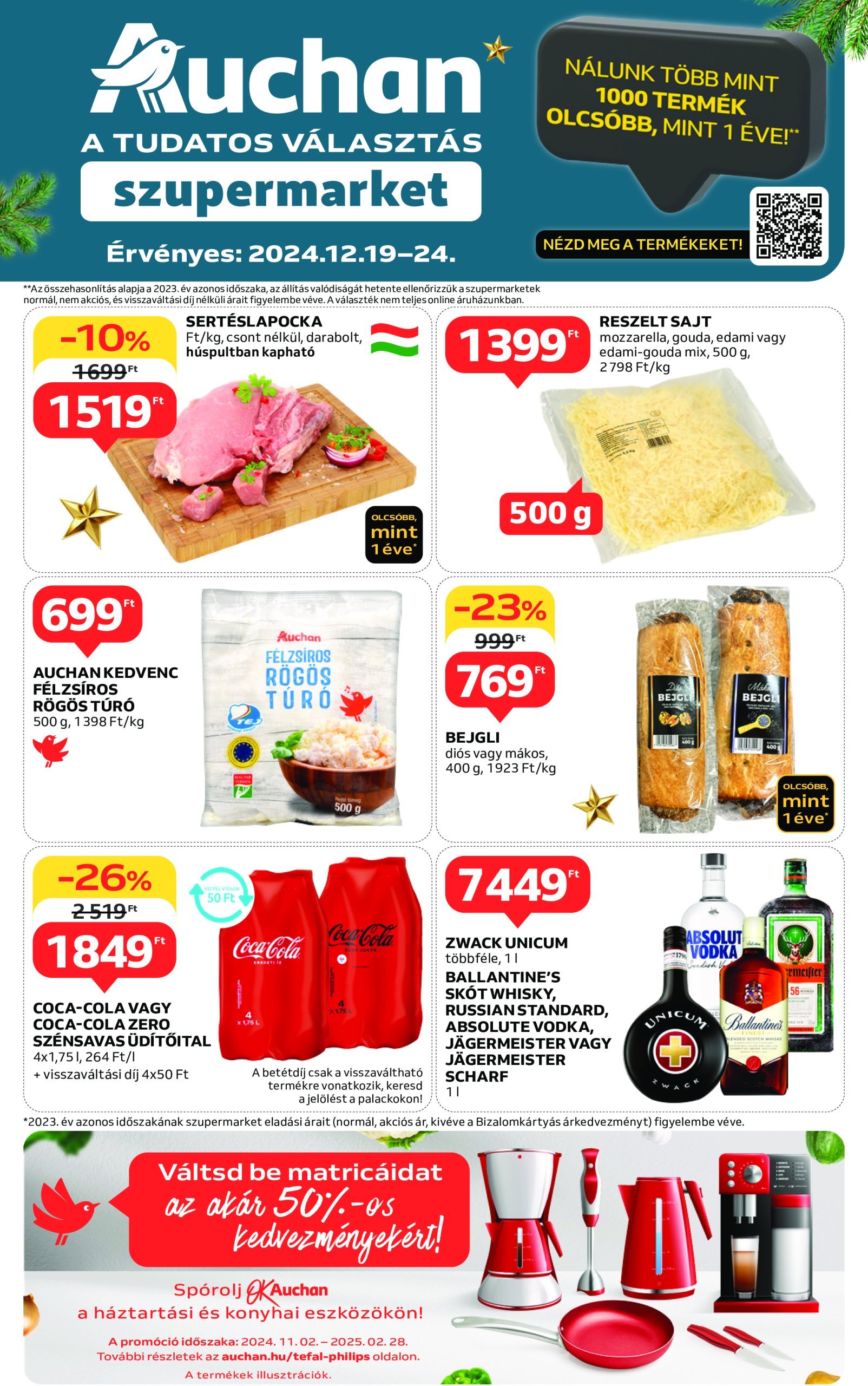 auchan - Auchan szupermarket akciós újság, érvényes 12.19. - 12.24.