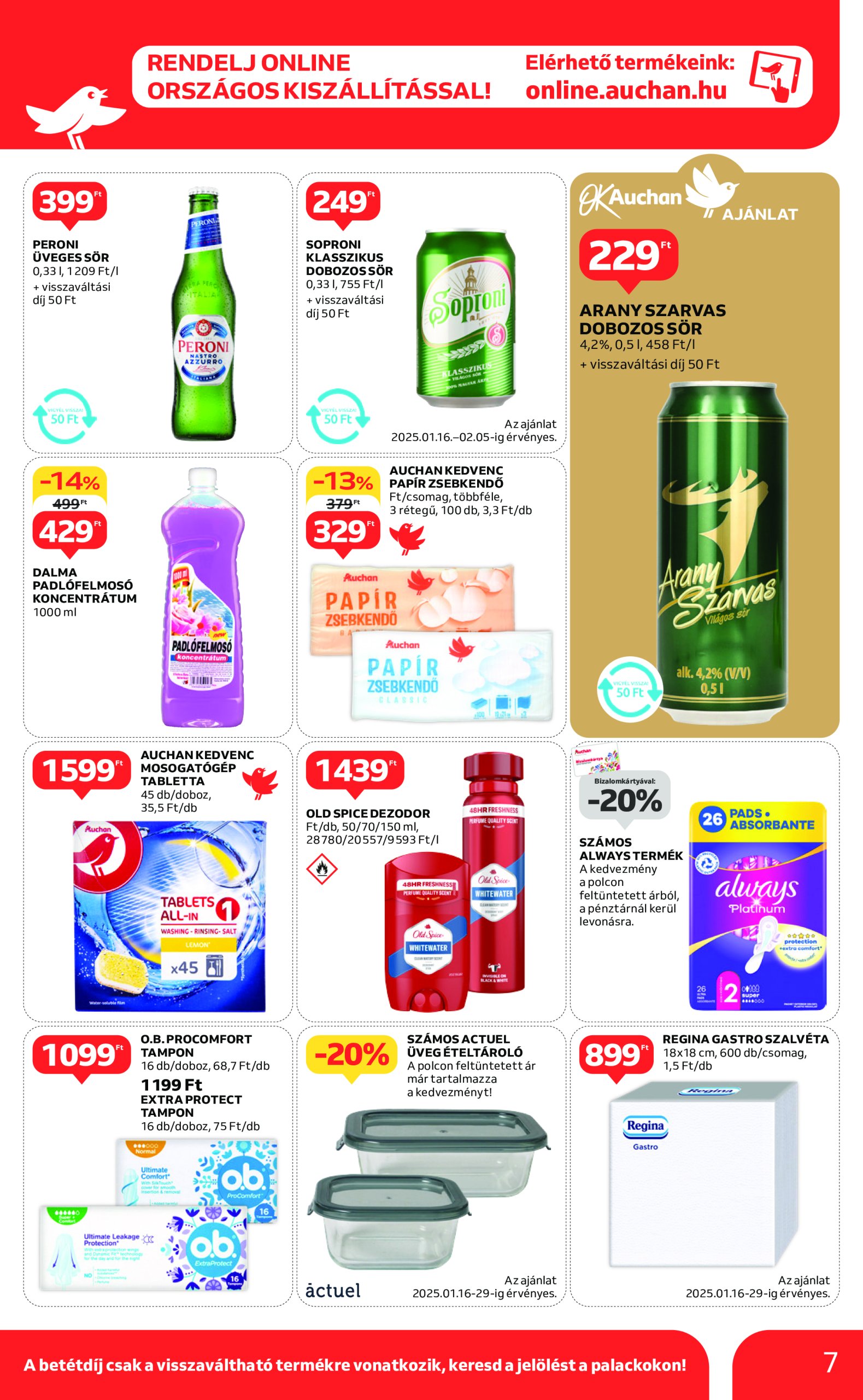 auchan - Auchan szupermarket akciós újság, érvényes 01.16. - 01.22. - page: 7