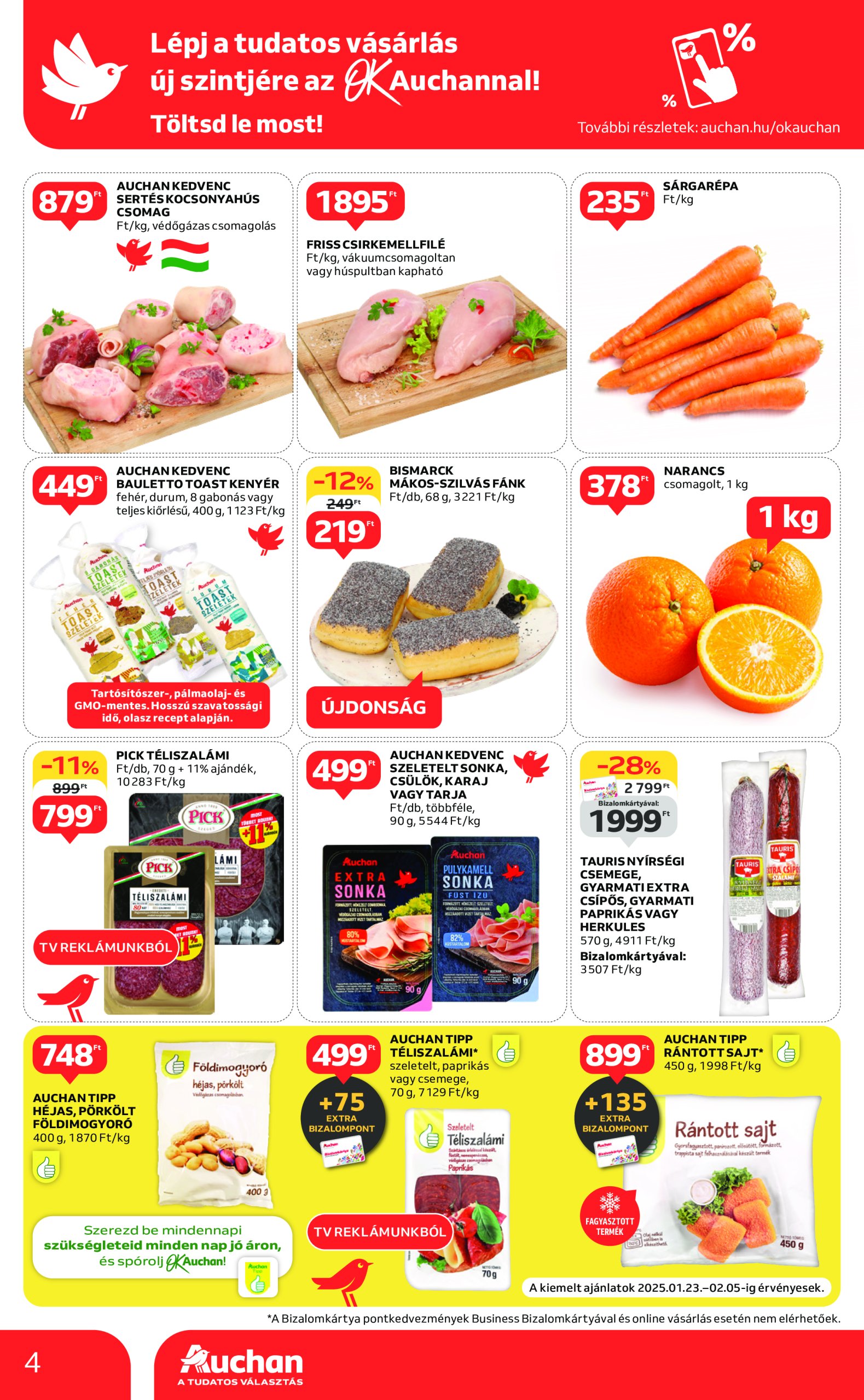 auchan - Auchan szupermarket akciós újság, érvényes 01.23. - 01.29. - page: 4