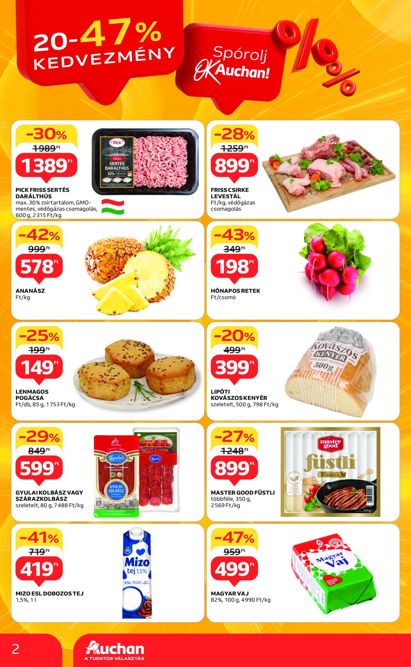 auchan - Auchan szupermarket akciós újság, érvényes 01.23. - 01.29. - page: 2