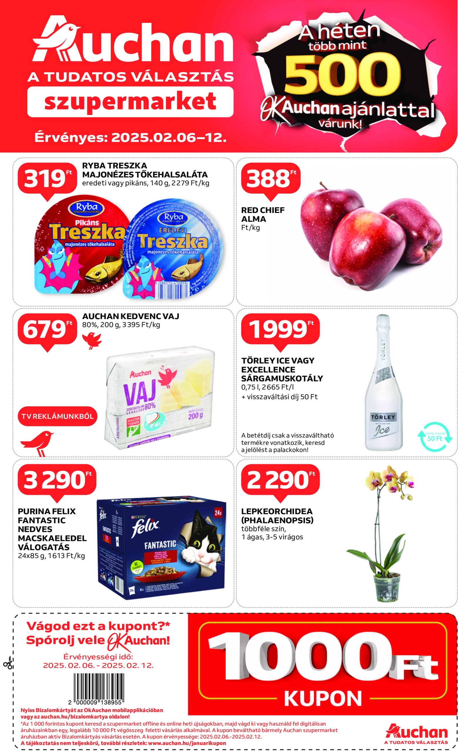 auchan - Auchan szupermarket akciós újság, érvényes 02.06. - 02.12. - page: 1