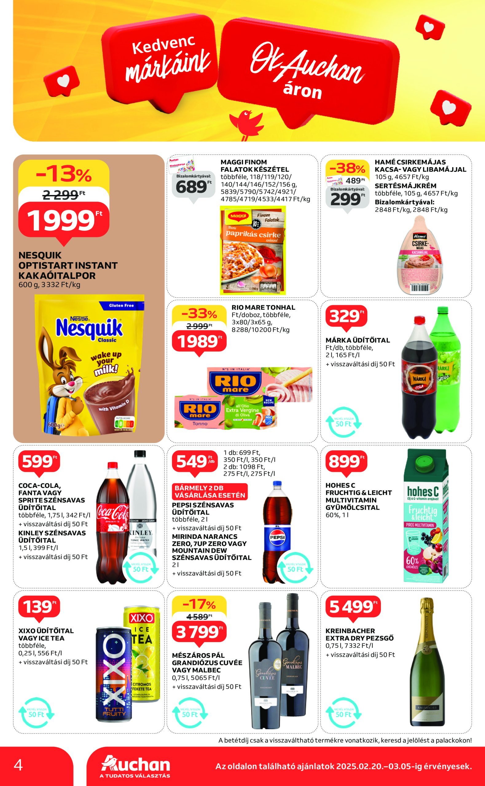 auchan - Auchan szupermarket akciós újság, érvényes 02.20. - 02.26. - page: 4