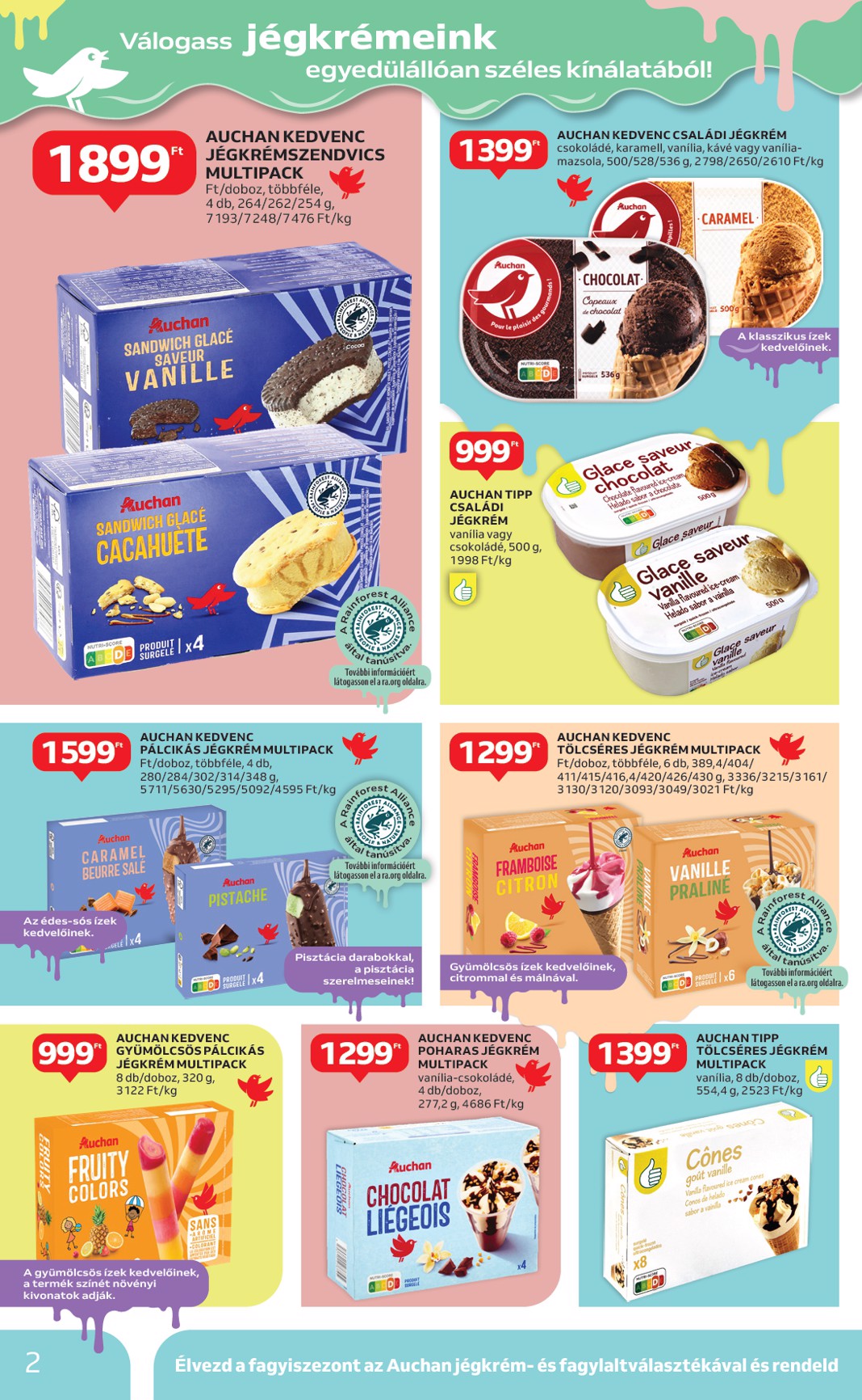 auchan - Auchan - Jégkrém ajánlataink - Hipermarket akciós újság, érvényes 04.24. - 05.21. - page: 2