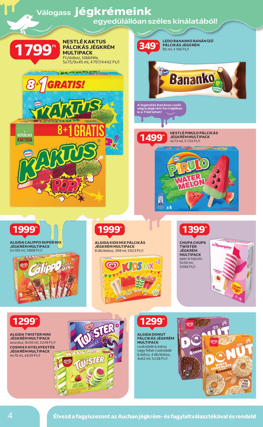 auchan - Auchan - Jégkrém ajánlataink - Hipermarket akciós újság, érvényes 04.24. - 05.21. - page: 4