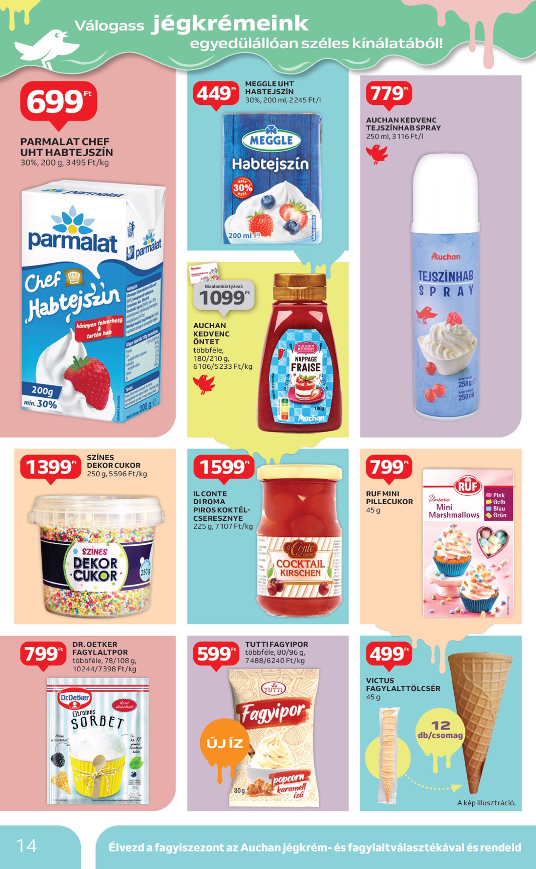 auchan - Auchan - Jégkrém ajánlataink - Hipermarket akciós újság, érvényes 04.24. - 05.21. - page: 14