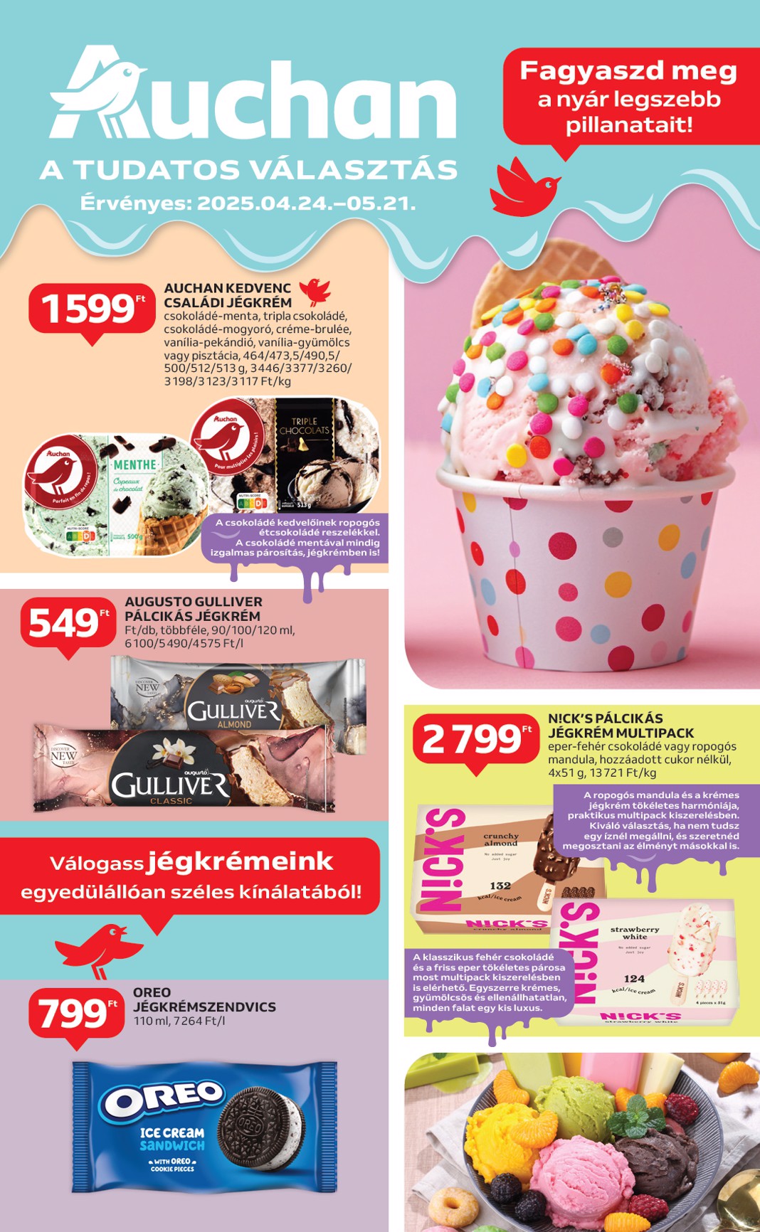 auchan - Auchan - Jégkrém ajánlataink - Hipermarket akciós újság, érvényes 04.24. - 05.21.