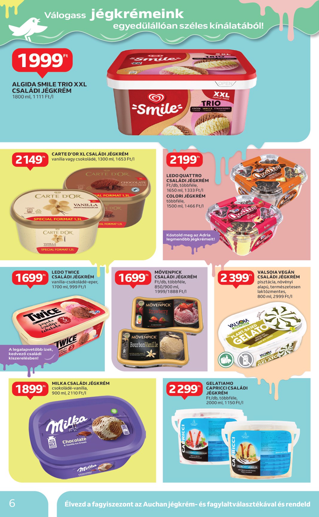 auchan - Auchan - Jégkrém ajánlataink - Hipermarket akciós újság, érvényes 04.24. - 05.21. - page: 6