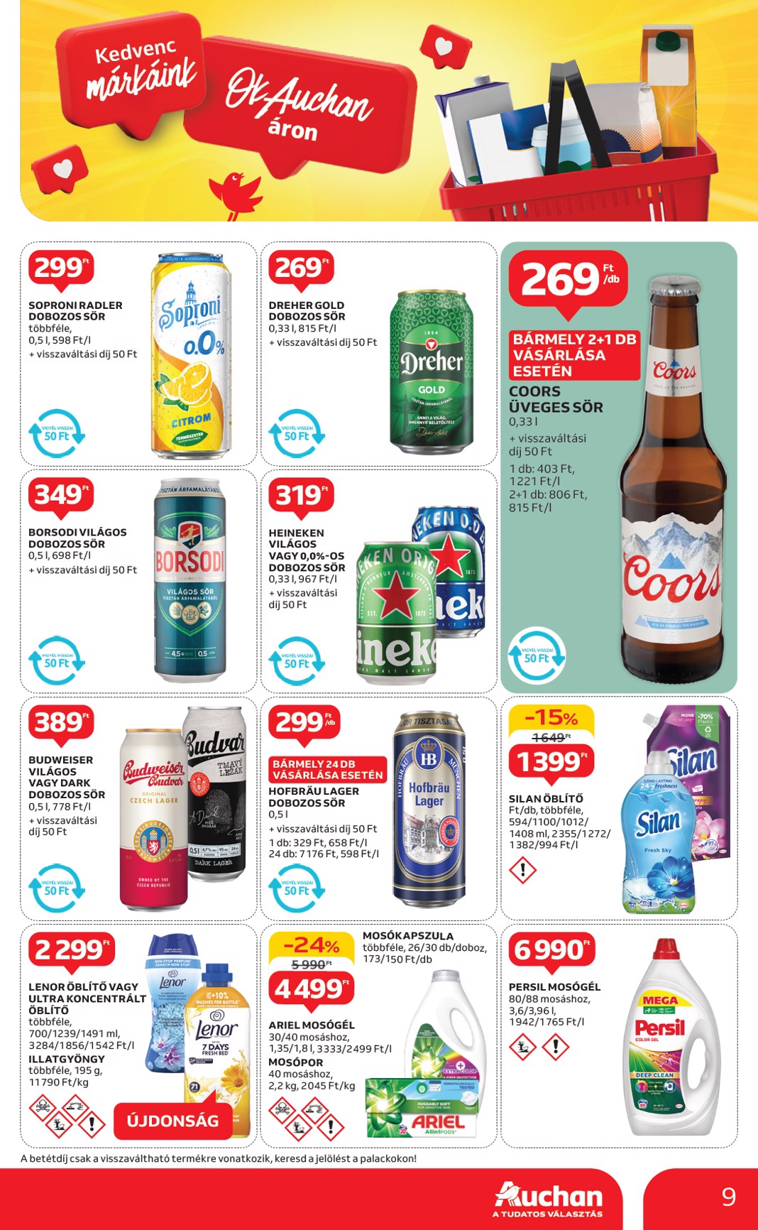 auchan - Auchan - Kedvenc márkáink - Hipermarket akciós újság, érvényes 04.24. - 05.07. - page: 9