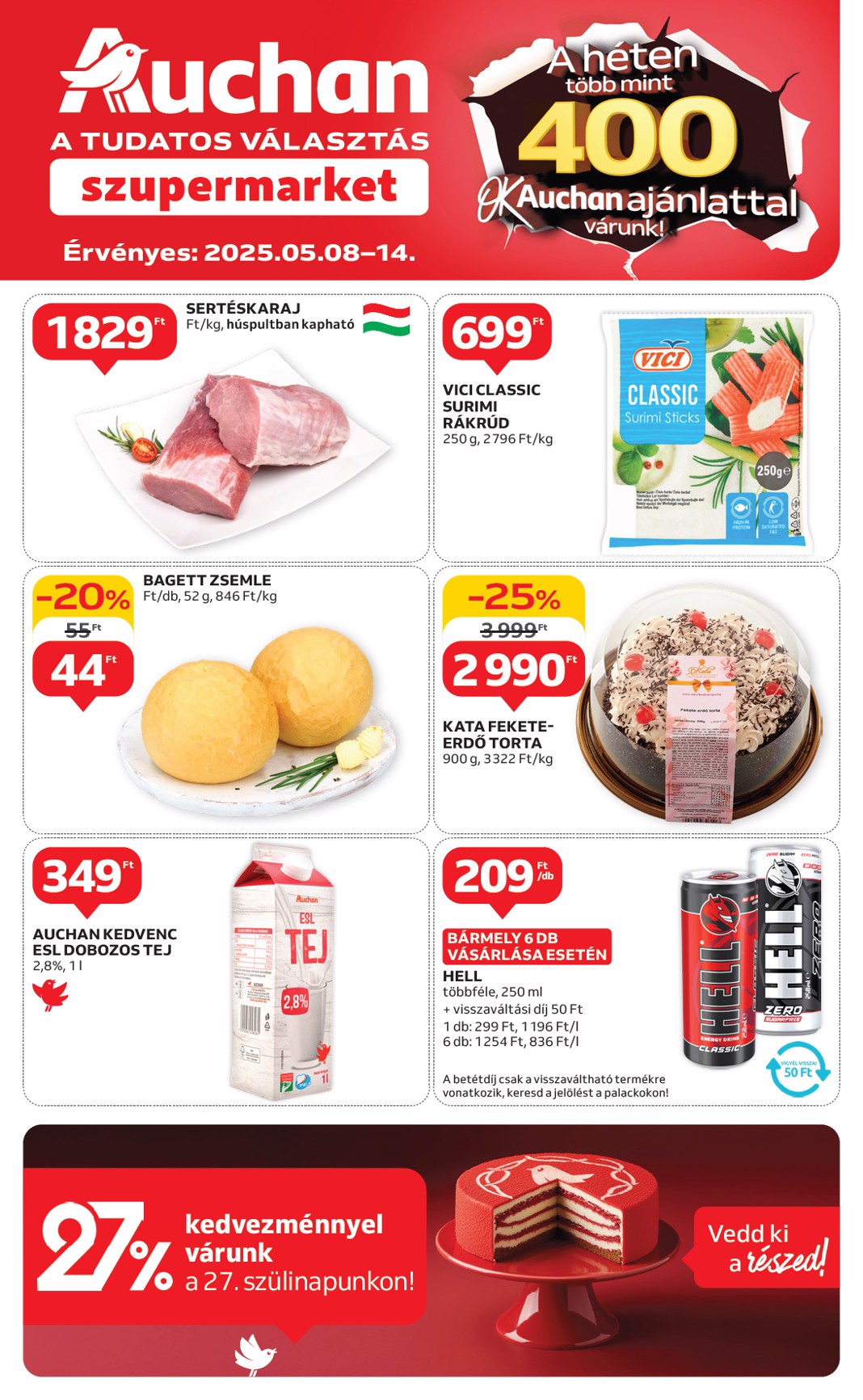 auchan - Auchan szupermarket akciós újság, érvényes 05.08. - 05.14.