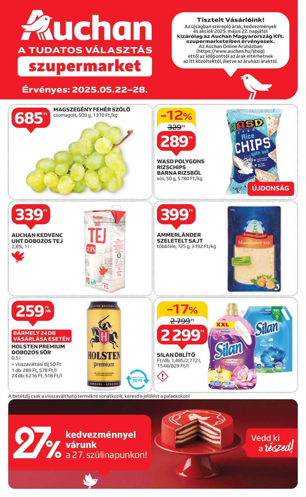 auchan - Auchan szupermarket akciós újság, érvényes 05.22. - 05.28.