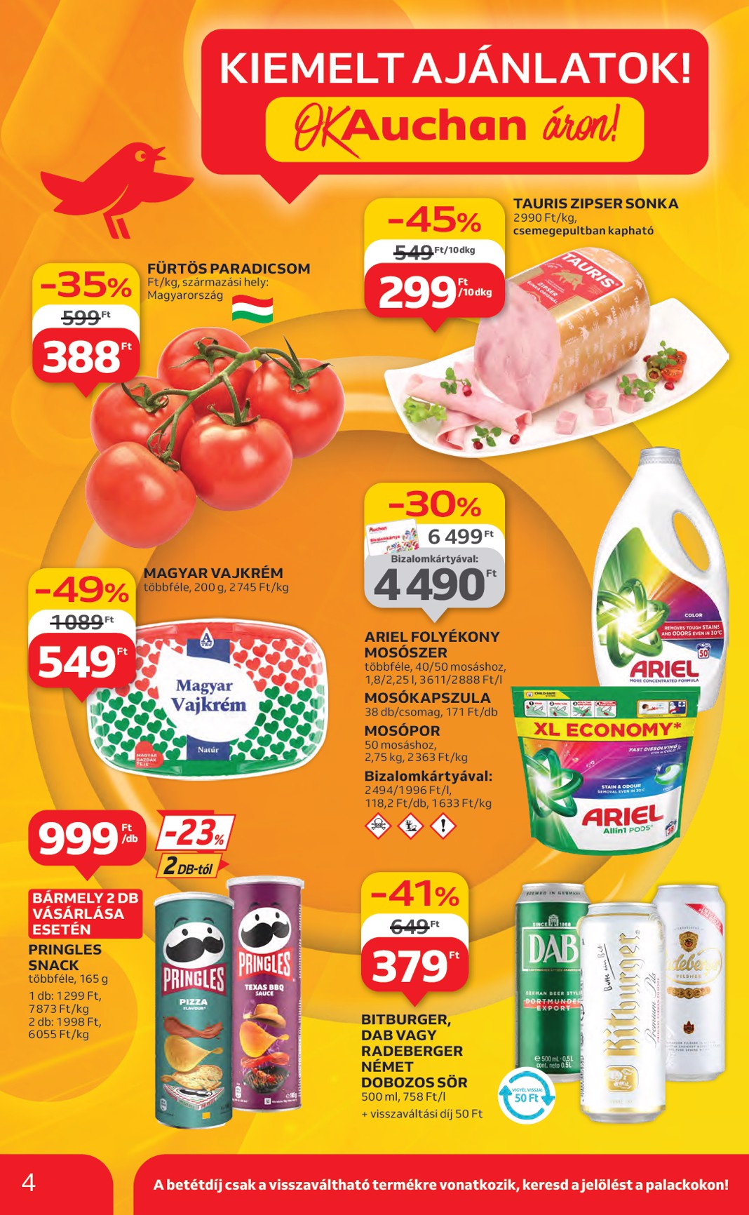 auchan - Auchan Hipermarket akciós újság, érvényes 06.19. - 06.25. - page: 4 auchan - Auchan Hipermarket akciós újság, érvényes 06.19. - 06.25. - page: 4