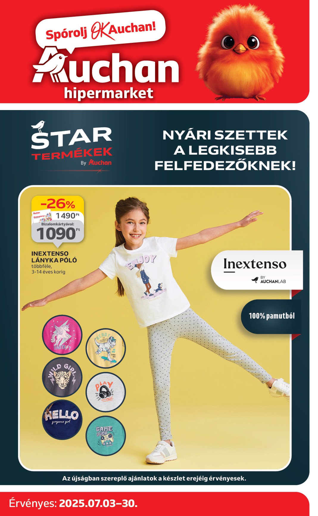 auchan - Auchan Hipermarket- Ruházati ajánlataink akciós újság, érvényes 07.03. - 07.30.