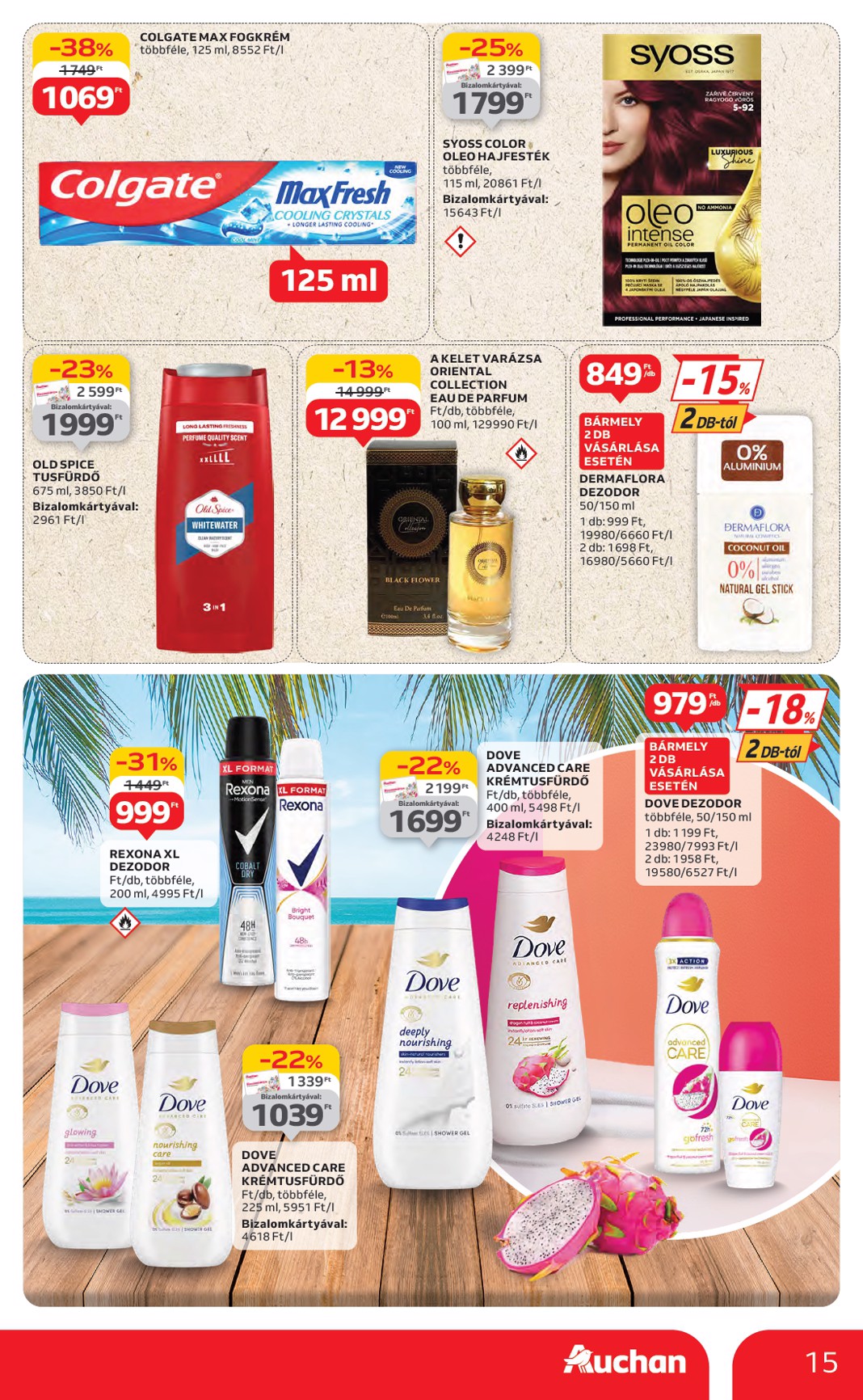 auchan - Auchan Hipermarket - Márkás akciók akciós újság, érvényes 07.17. - 07.30. - page: 15