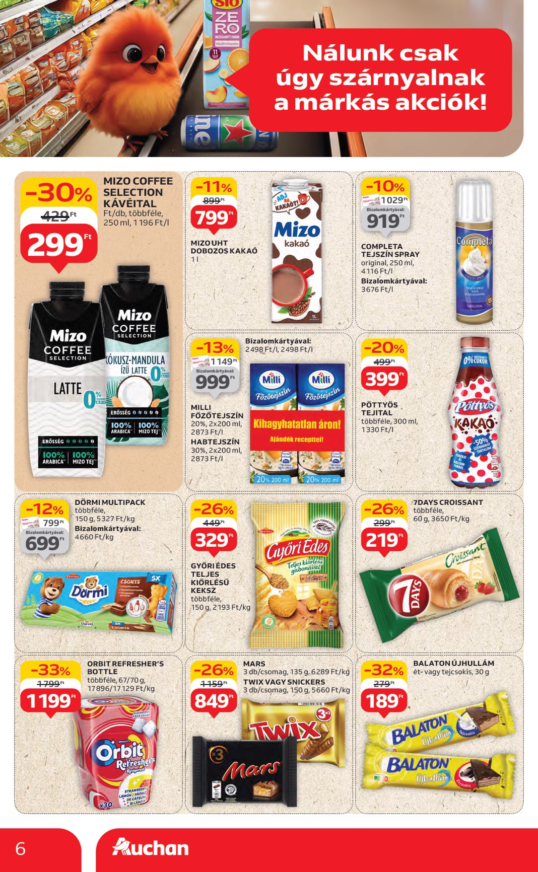 auchan - Auchan Hipermarket - Márkás akciók akciós újság, érvényes 07.17. - 07.30. - page: 6
