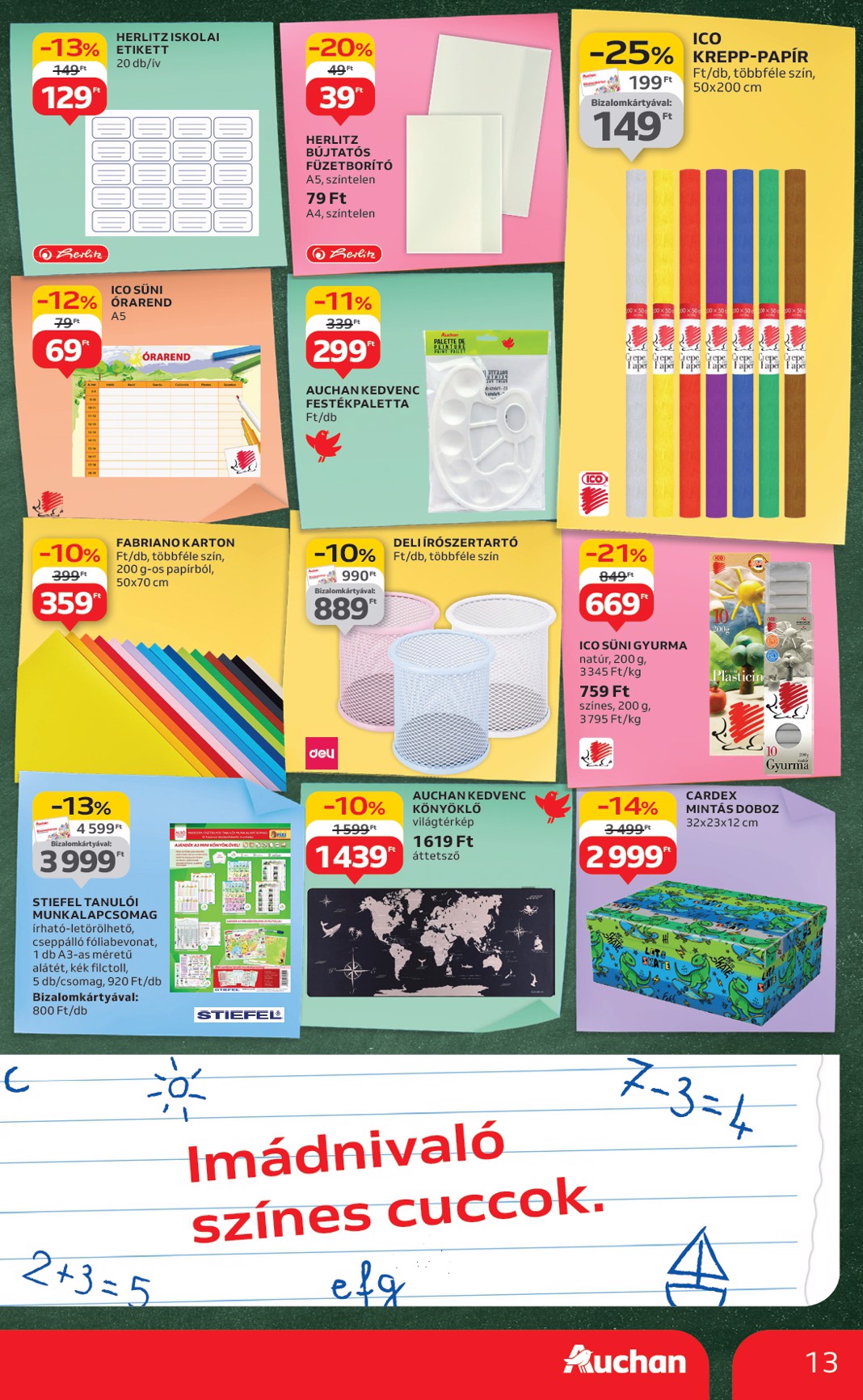 auchan - Auchan - Iskolakezdés ajánlataink akciós újság, érvényes 08.07. - 08.19. - page: 13 auchan - Auchan - Iskolakezdés ajánlataink akciós újság, érvényes 08.07. - 08.19. - page: 13