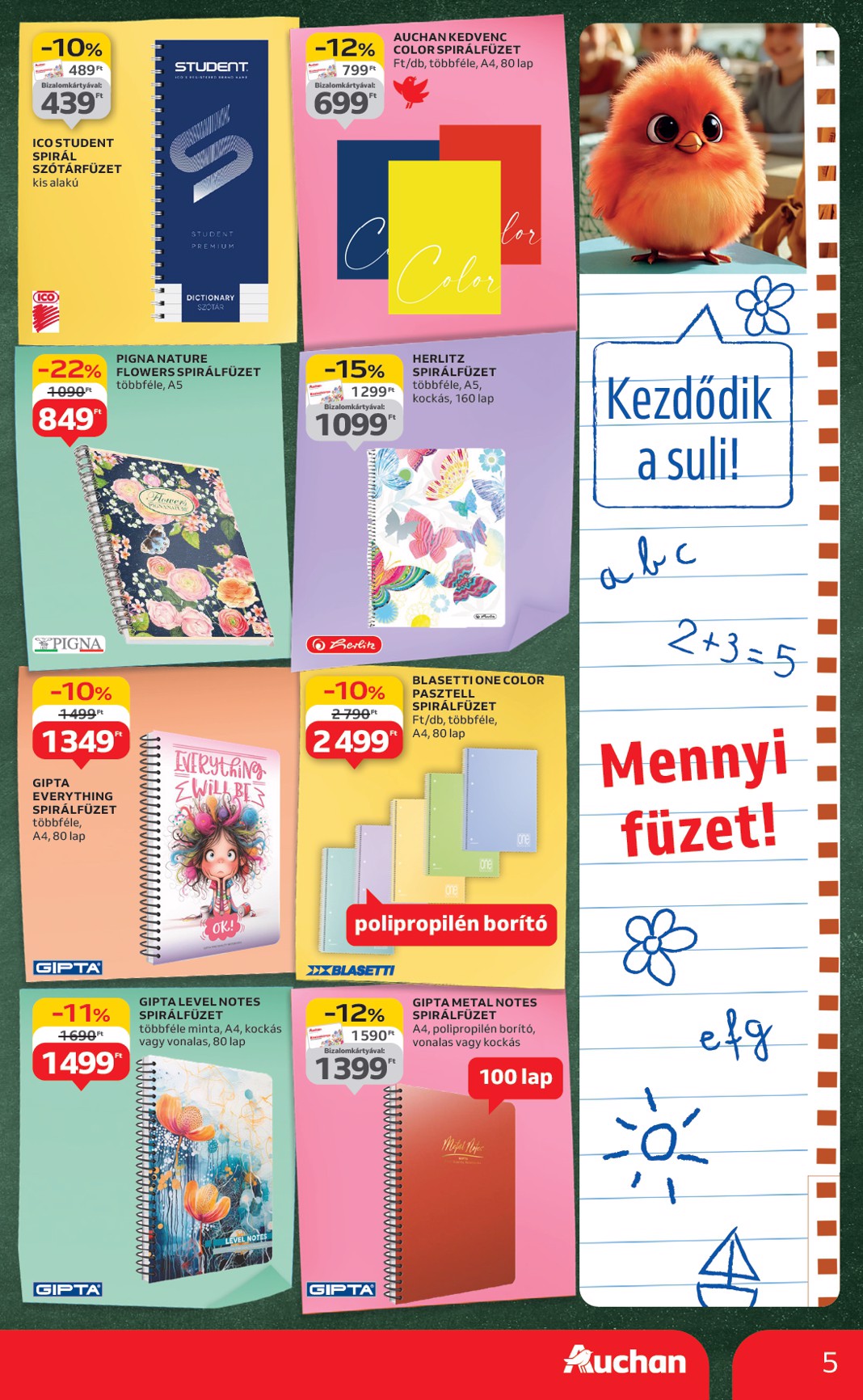 auchan - Auchan - Iskolakezdés ajánlataink akciós újság, érvényes 08.07. - 08.19. - page: 5 auchan - Auchan - Iskolakezdés ajánlataink akciós újság, érvényes 08.07. - 08.19. - page: 5
