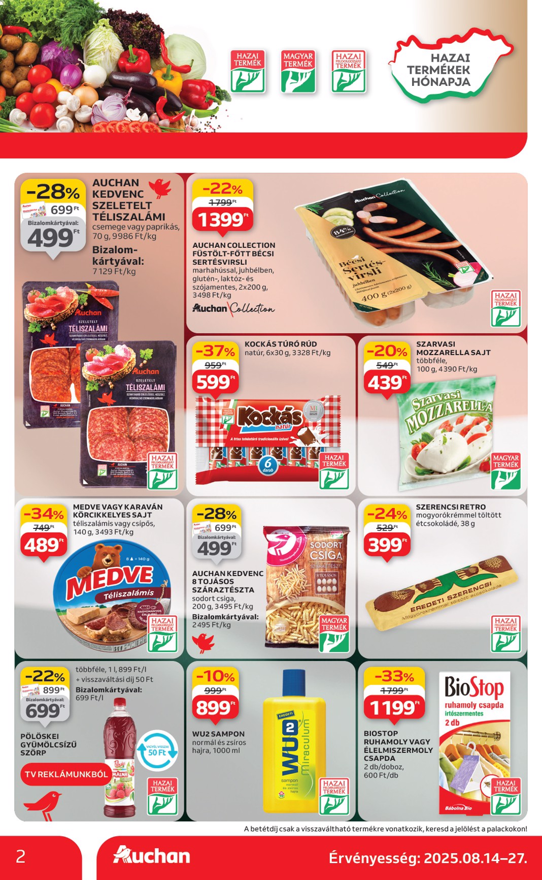 auchan - Auchan szupermarket akciós újság, érvényes 08.14. - 08.19. - page: 2