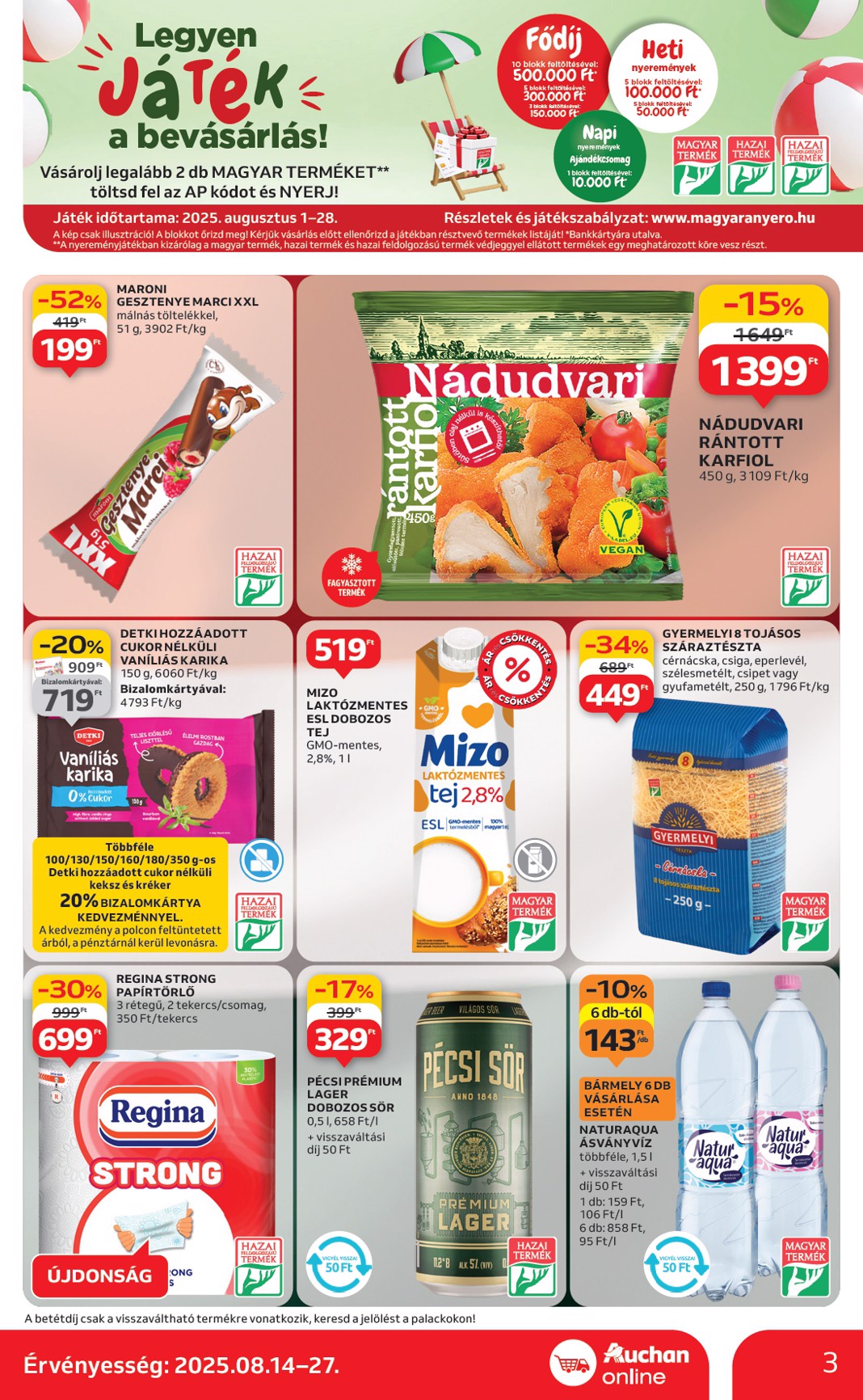 auchan - Auchan szupermarket akciós újság, érvényes 08.14. - 08.19. - page: 3
