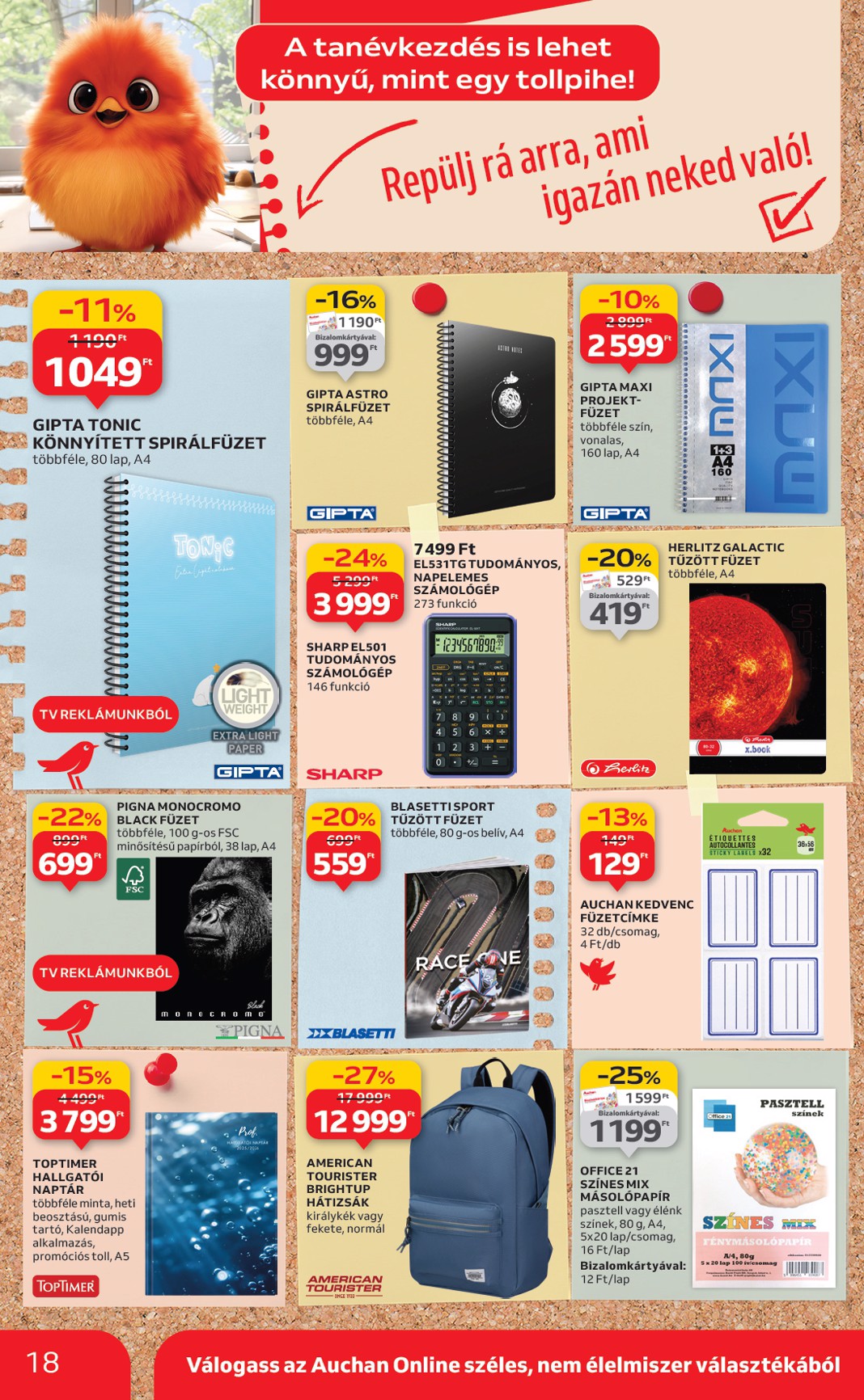 auchan - Auchan Hipermarket - Tamévkezdési ajánlataink akciós újság, érvényes 08.21. - 09.10. - page: 18