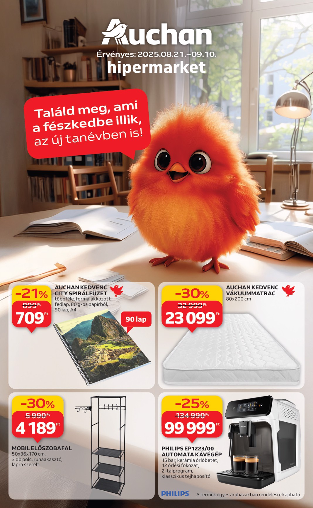 auchan - Auchan Hipermarket - Tamévkezdési ajánlataink akciós újság, érvényes 08.21. - 09.10.