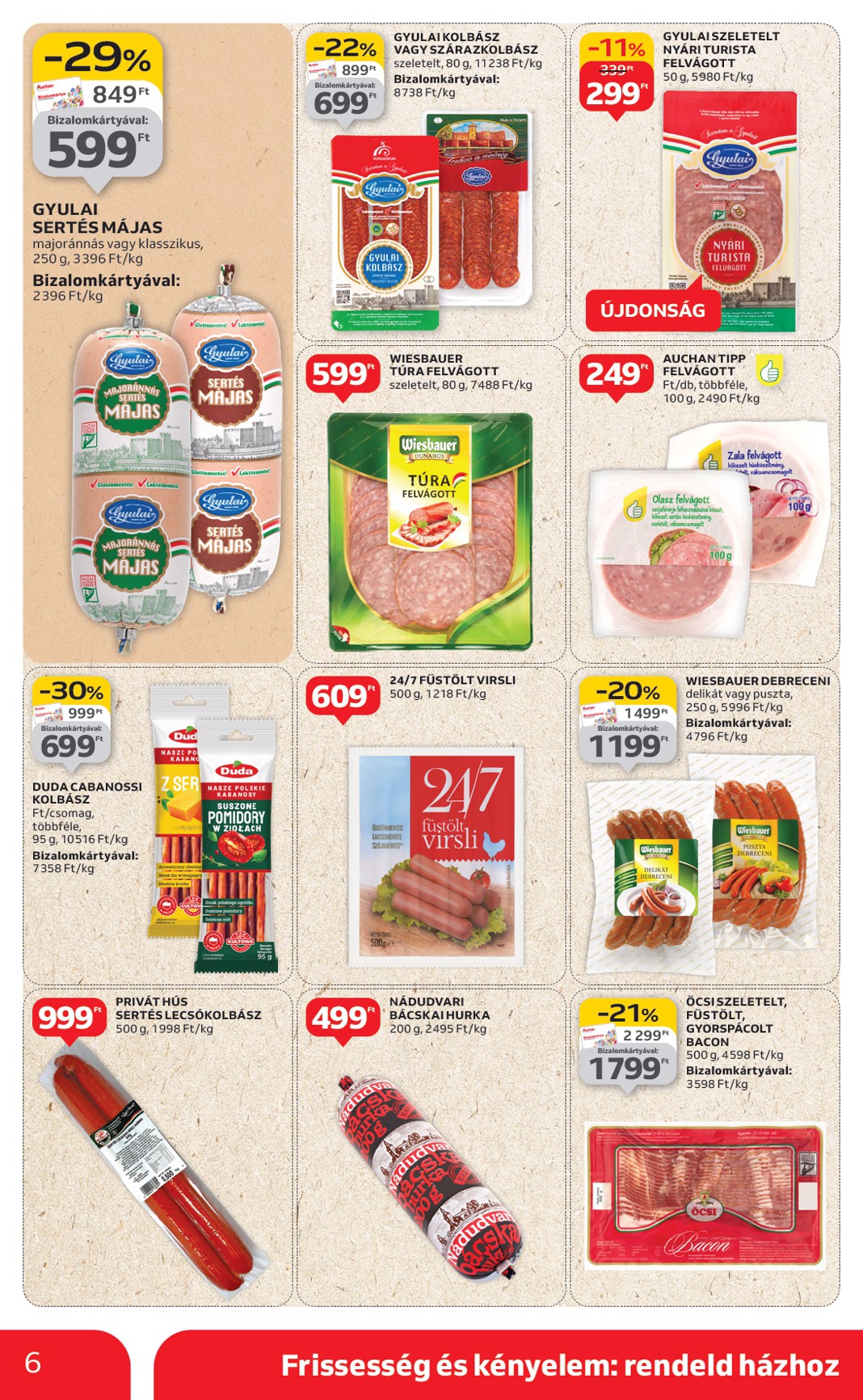 auchan - Auchan szupermarket akciós újság, érvényes 08.21. - 08.27. - page: 6