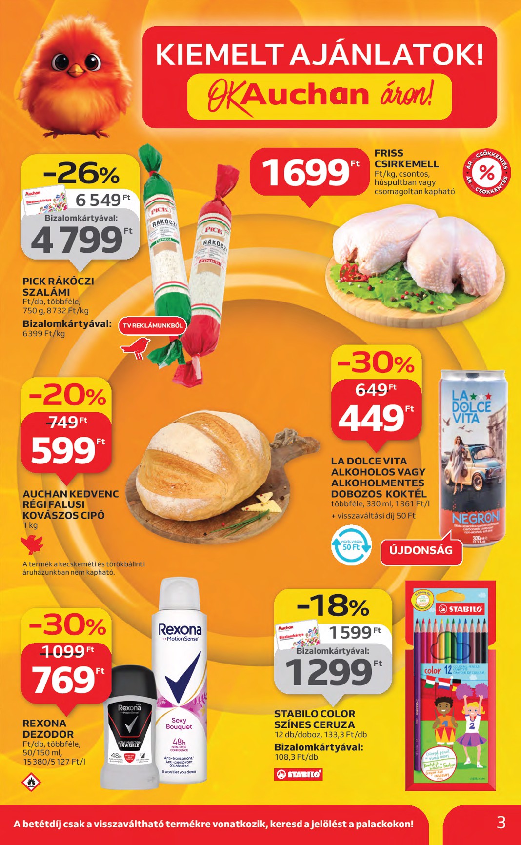 auchan - Auchan Hipermarket akciós újság, érvényes 08.21. - 08.27. - page: 3 auchan - Auchan Hipermarket akciós újság, érvényes 08.21. - 08.27. - page: 3