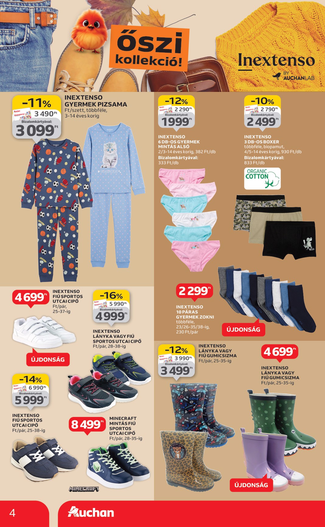 auchan - Auchan Hipermarket - Textil ajánlataink akciós újság, érvényes 08.28. - 09.24. - page: 4