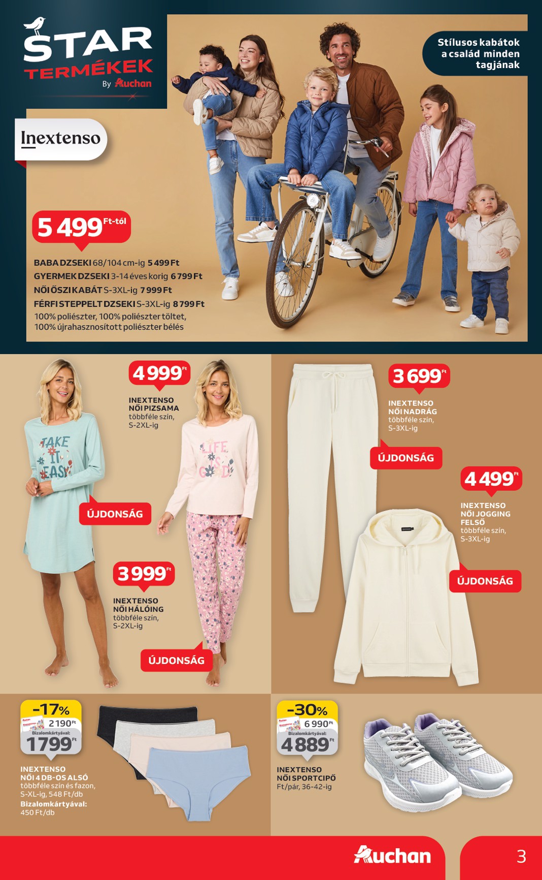auchan - Auchan Hipermarket - Textil ajánlataink akciós újság, érvényes 08.28. - 09.24. - page: 3